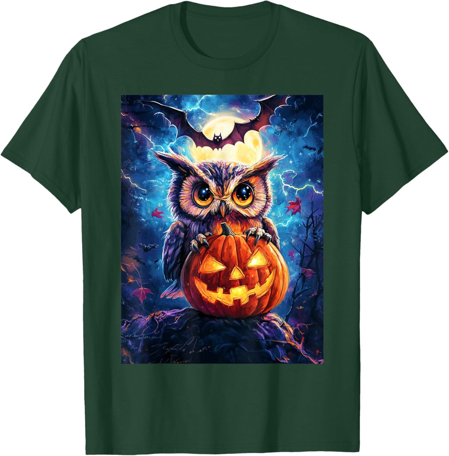 Halloween Girls Owl Boys Spooky Scary Pumpkin Kids Halloween T-Shirt - T-Shirt | Forest
