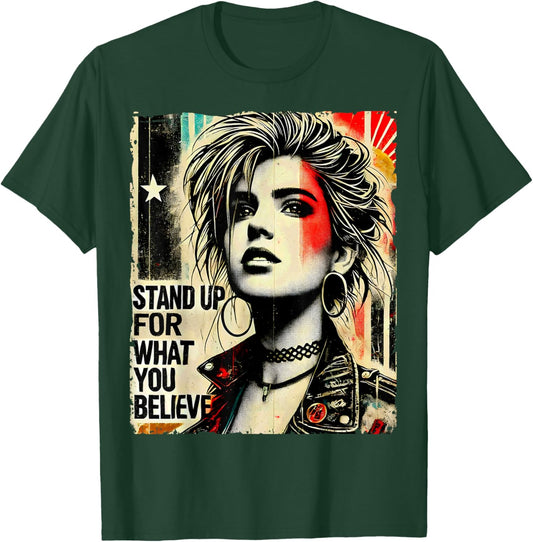Punk Girl Graffiti 90s Grunge Colorful Distressed Vintage T-Shirt - T-Shirt | Forest