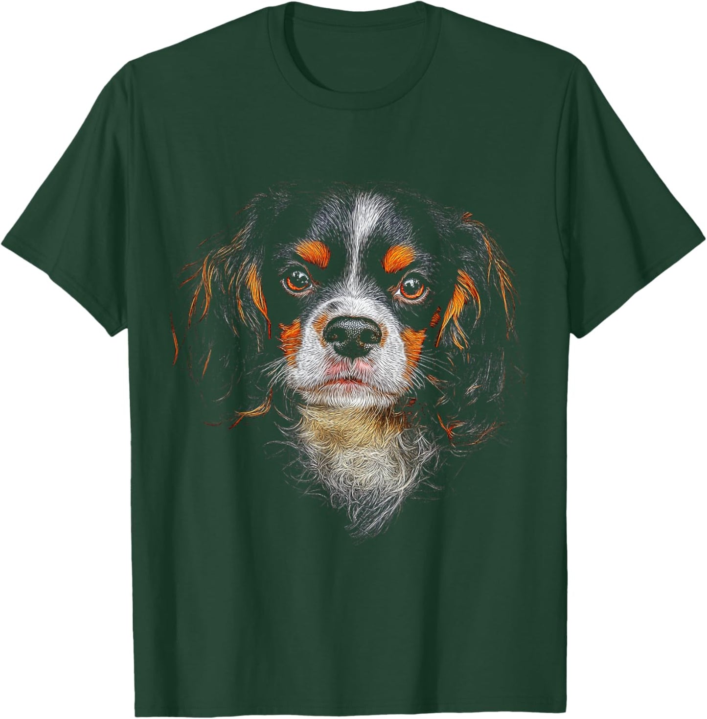 Cavalier King Charles Spaniel Dog Motif Pet Illustration T-Shirt - T-Shirt | Forest
