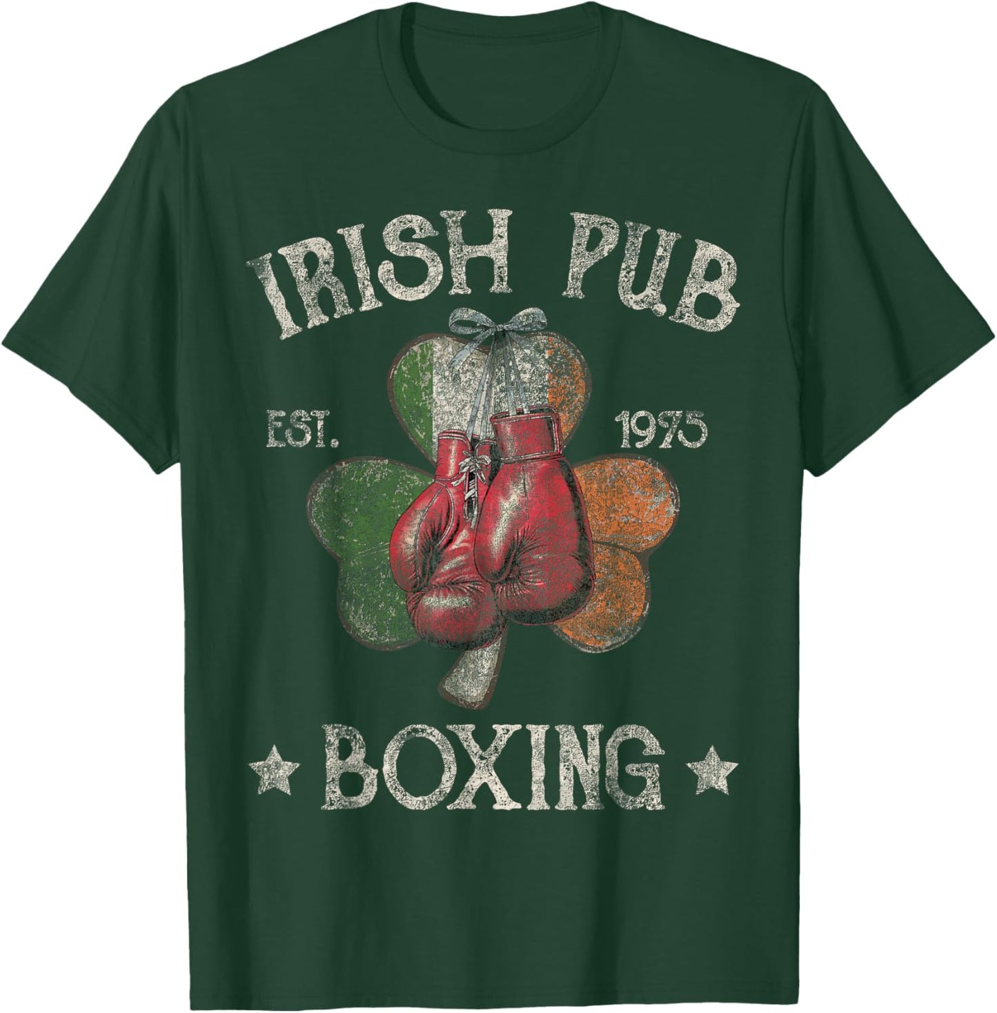 Vintage Irish Pub Est 1975 Boxing Day Distressed Awesme T-Shirt - T-Shirt | Forest
