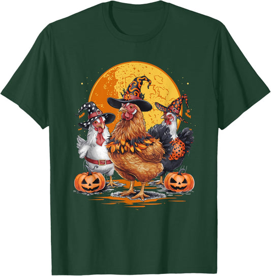 Funny Chicken Halloween Costume Spooky Season Chickens Witch T-Shirt - T-Shirt | Forest