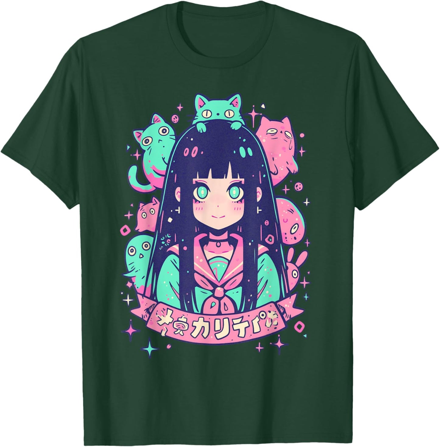 Goth Grunge Demon Anime Girl Waifu Horror Alt Aesthetic T-Shirt - T-Shirt | Forest