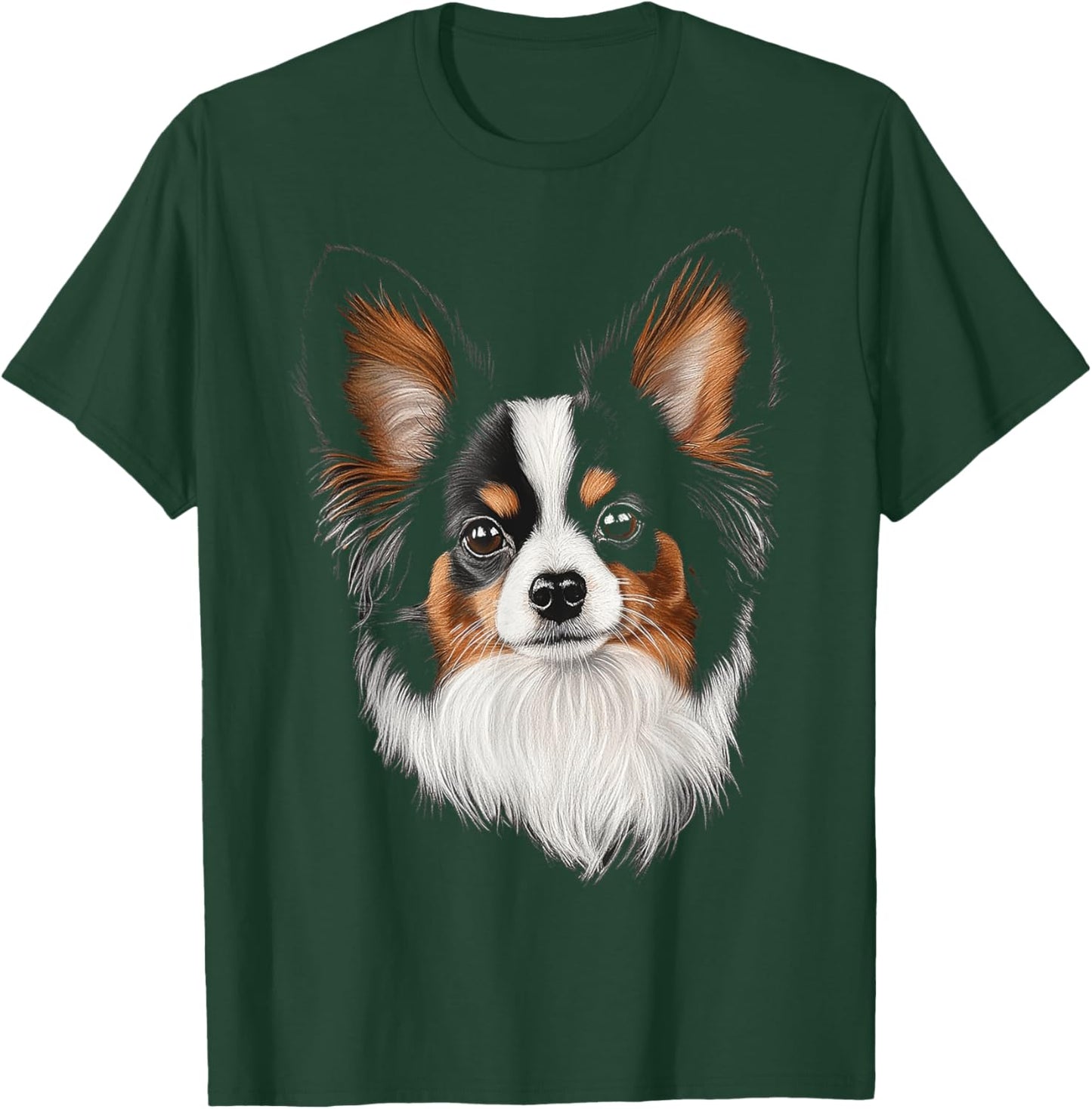 Papillon Dog Motif Pet Illustration Papillon Men Women Kids T-Shirt - T-Shirt | Forest