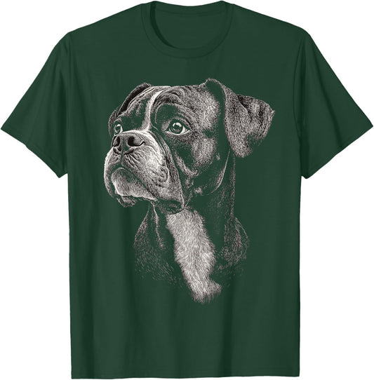 Boxer Dog Motif Pet Art Boxer T-Shirt - T-Shirt | Forest