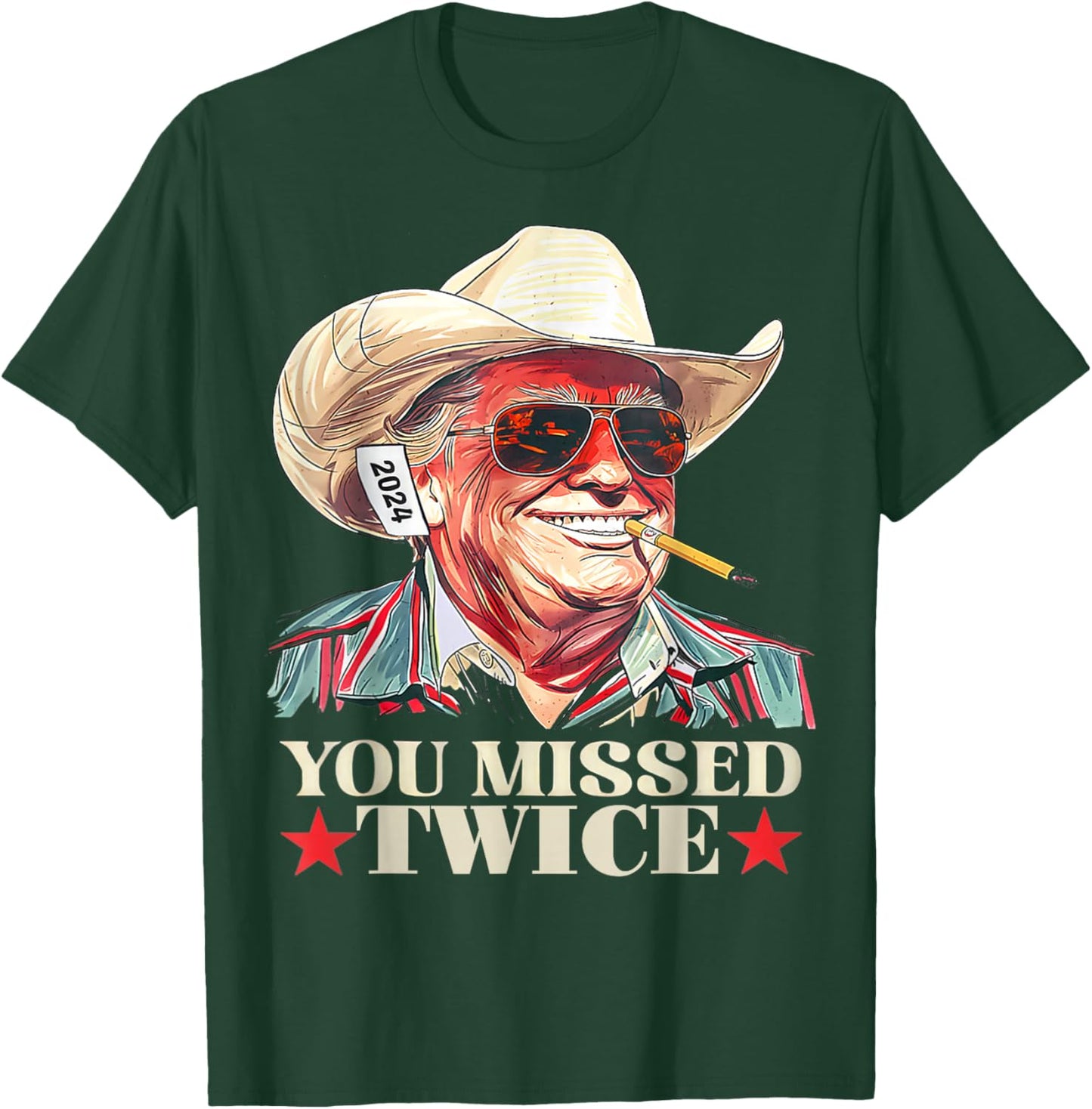 Trump Assassination Attempt Trump 2024 You Missed Twice T-Shirt - T-Shirt | Forest