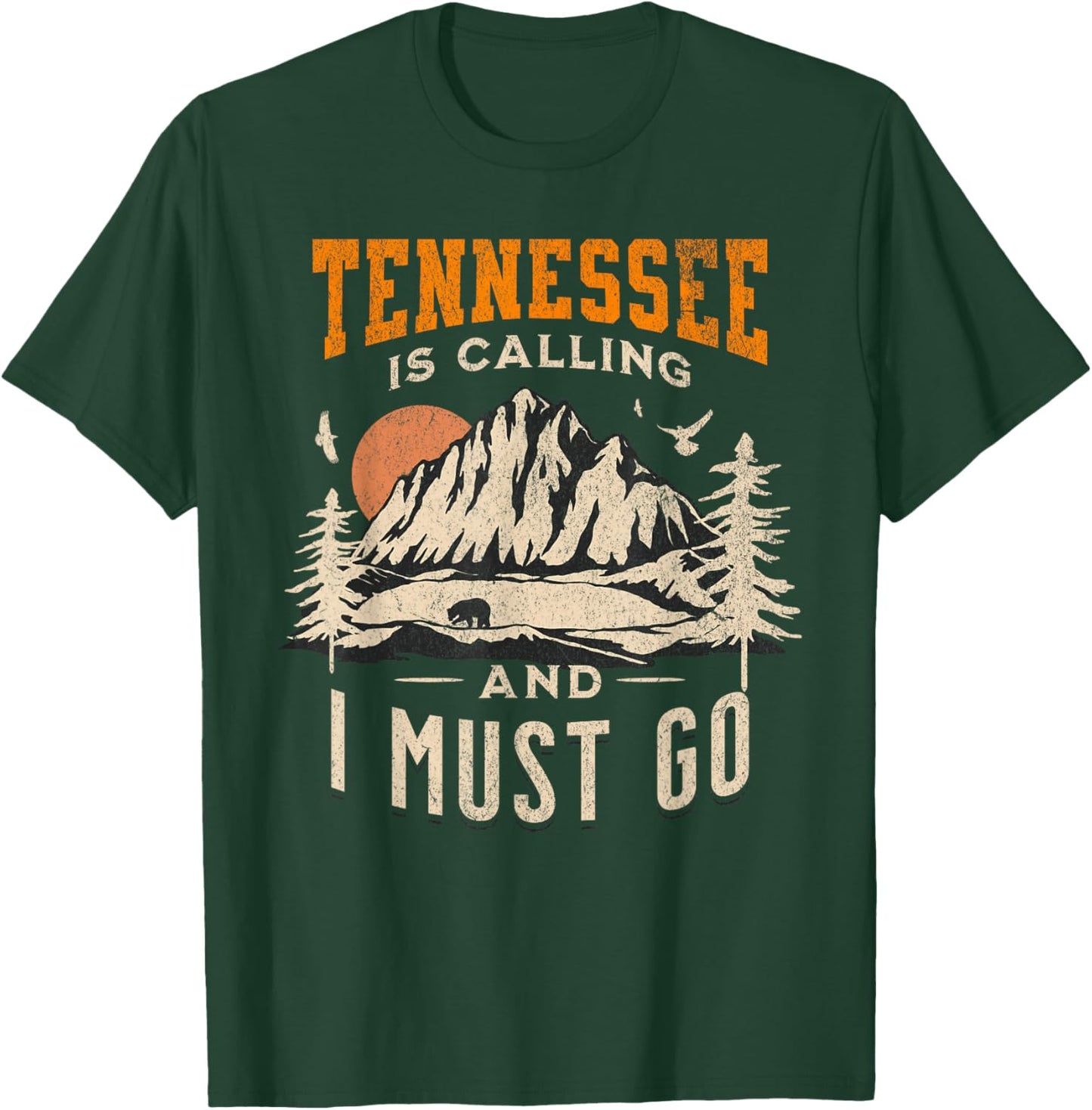 Vintage Tennessee Is Calling And I Must Go, Distressed Print T-Shirt - T-Shirt | Forest
