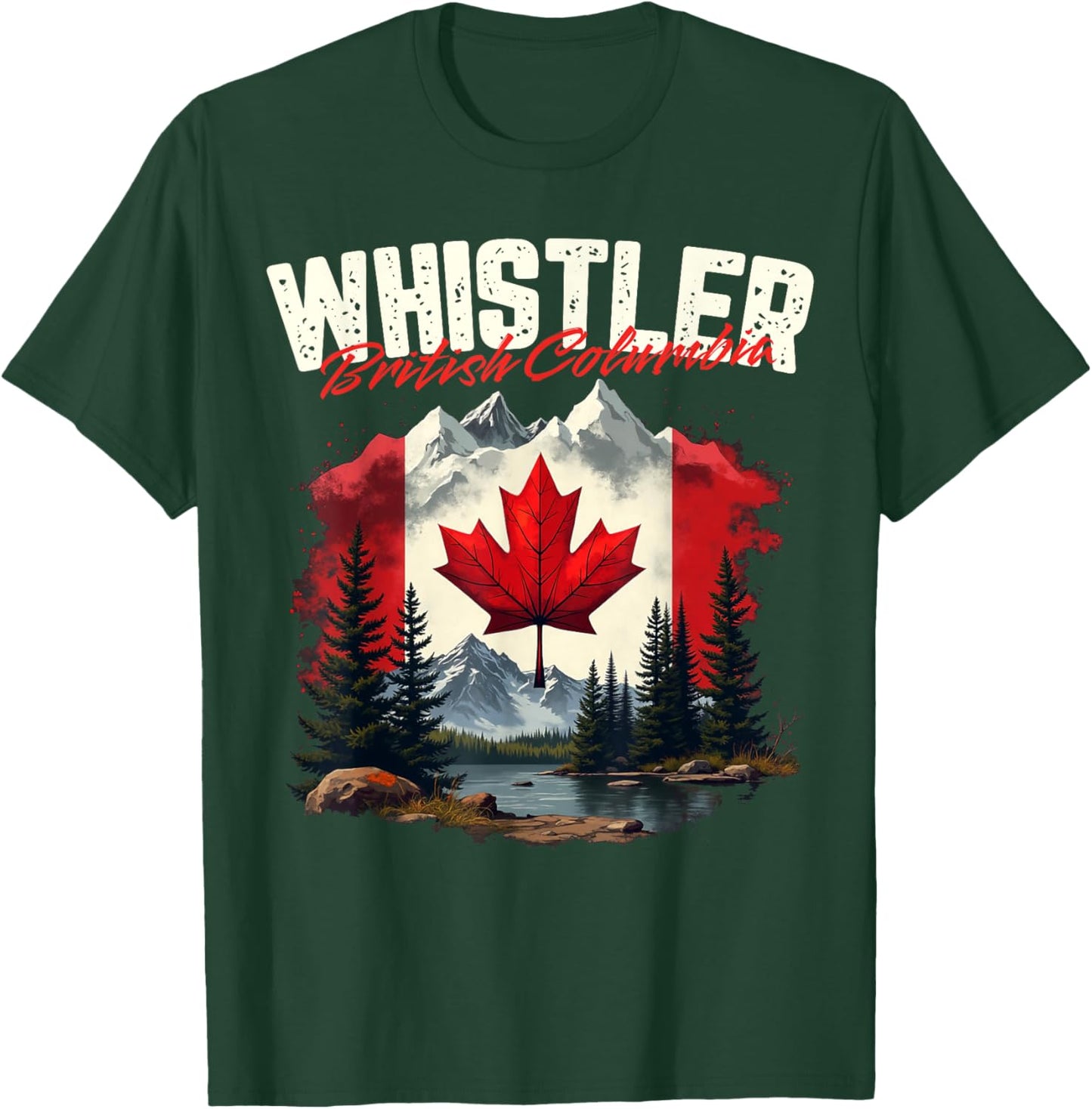 Whistler British Columbia Canada Vacation Travel Souvenir T-Shirt - T-Shirt | Forest