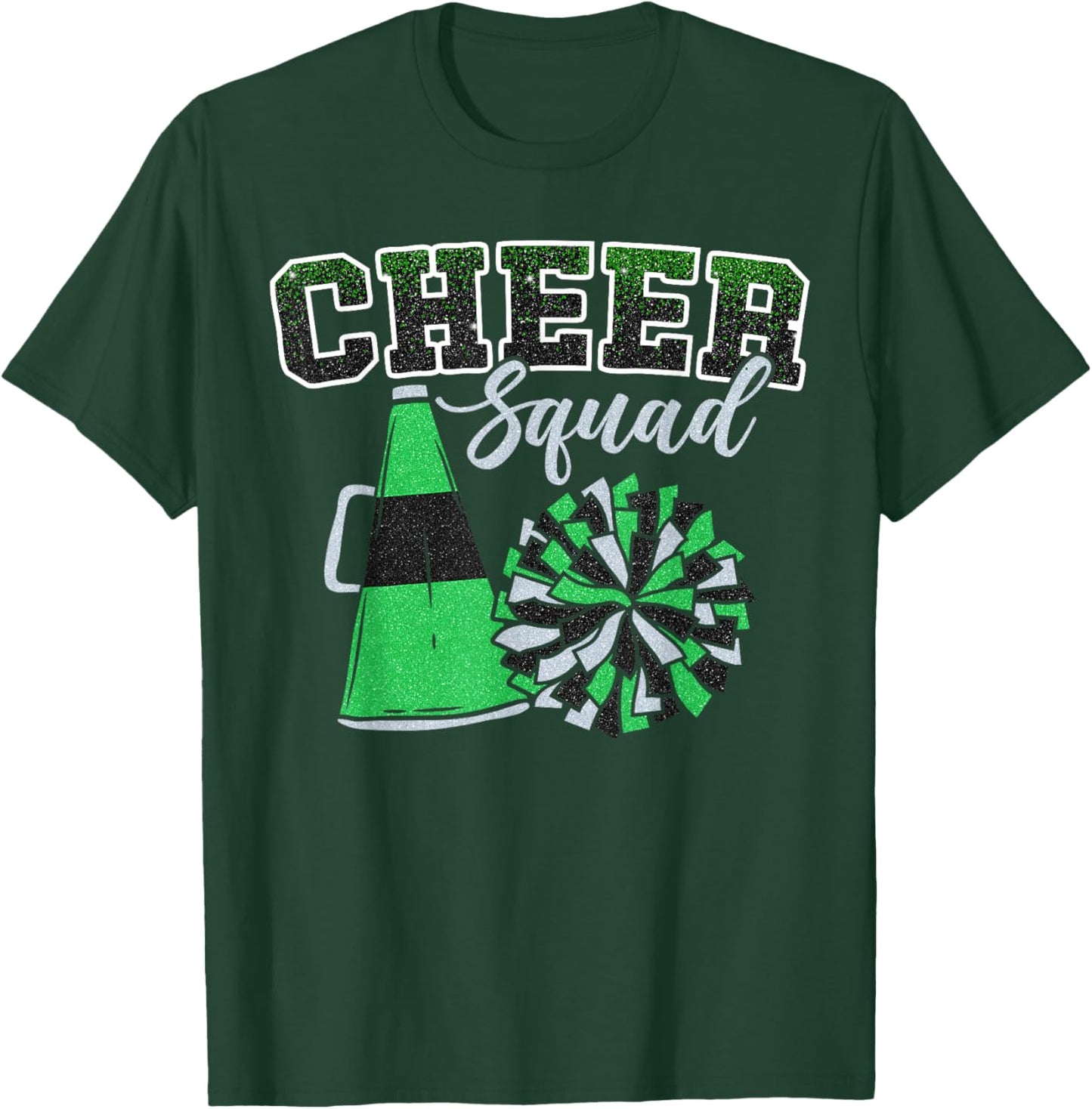 Cheer Squad Funny Cheerleader Cheerleading Green Women Girl T-Shirt - T-Shirt | Forest