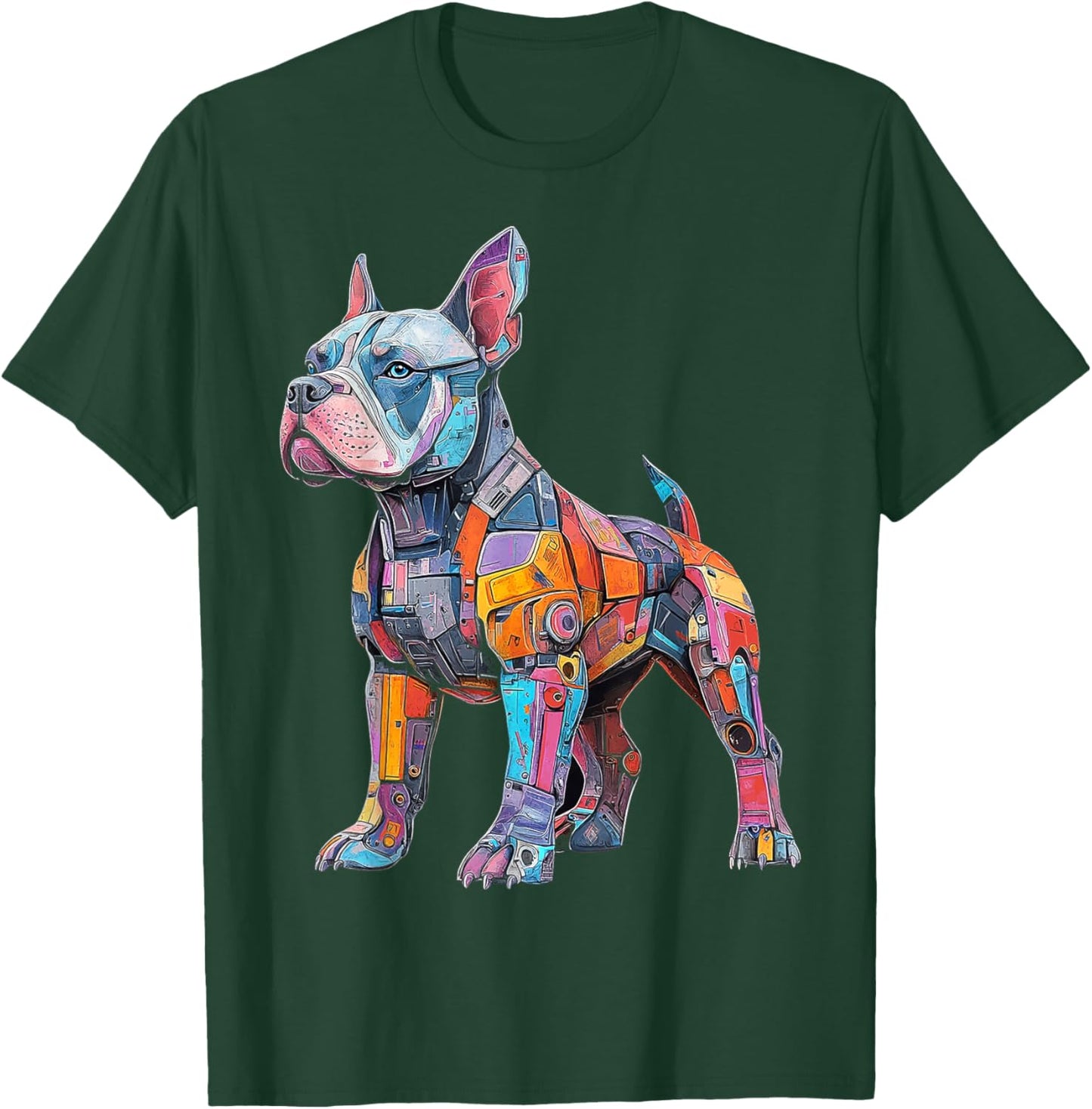 American Bully Dog Motif Pet Artwork Colorful American Bully Women Kids T-Shirt - T-Shirt | Forest