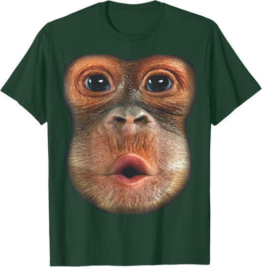 Monkey Blowing Stomach Face T-Shirt - T-Shirt | Forest