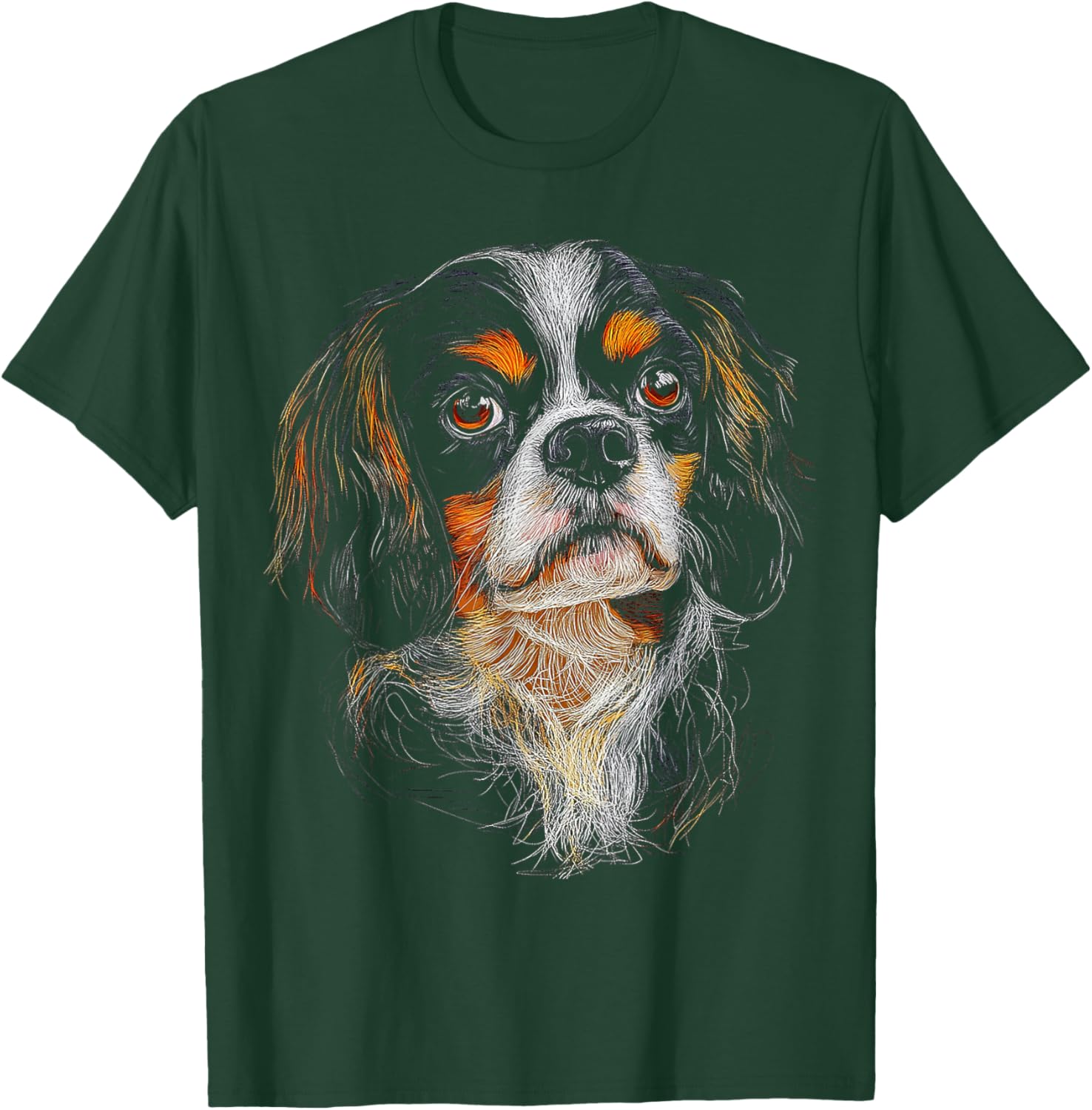 Cavalier King Charles Spaniel Dog Motif Pet Artwork Men Women Kids T-Shirt - T-Shirt | Forest