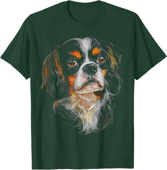 Cavalier King Charles Spaniel Dog Motif Pet Artwork Men Women Kids T-Shirt - T-Shirt | Forest