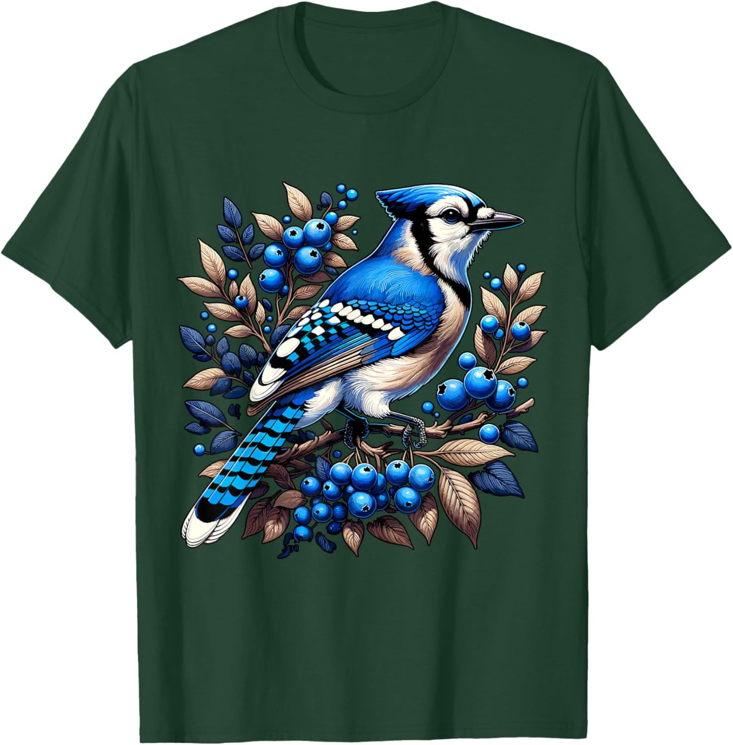 Blue Jay Bird T-Shirt - T-Shirt | Forest