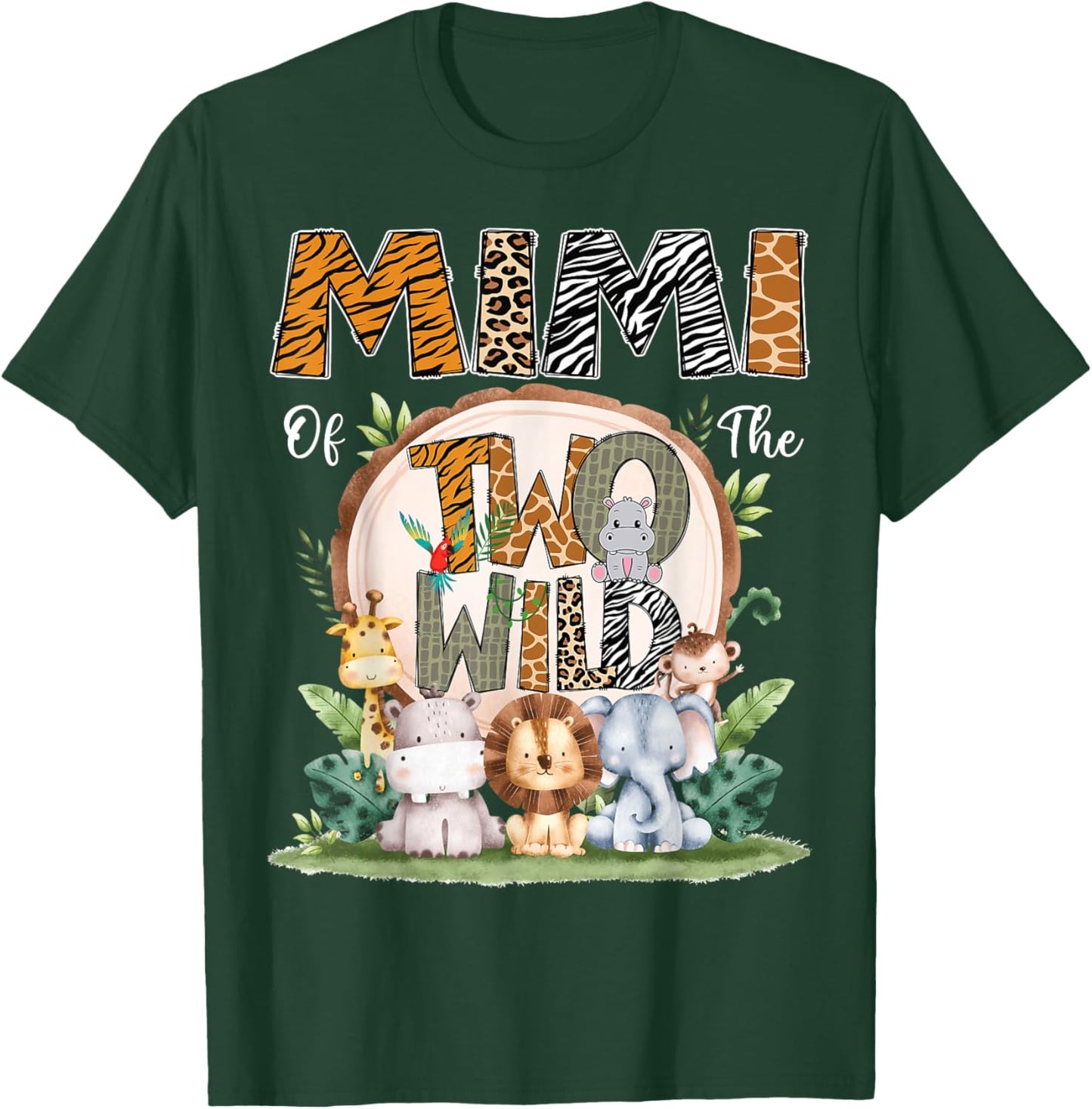 Mimi Of The Two Wild Animal Safari 2Nd Birthday Party T-Shirt - T-Shirt | Forest