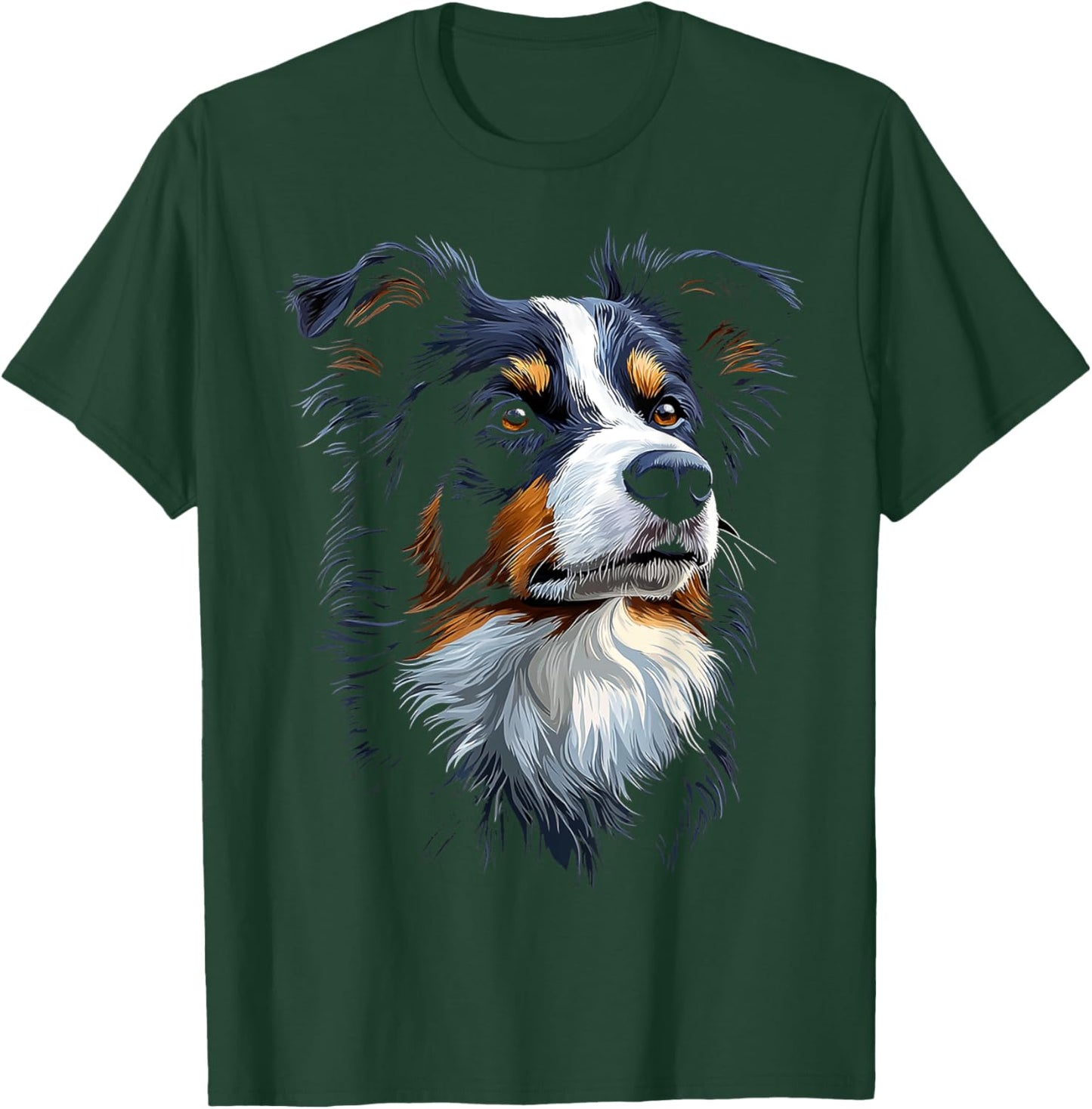 Border Collie Dog Motif Pet Artwork Border Collie Women Kids T-Shirt - T-Shirt | Forest