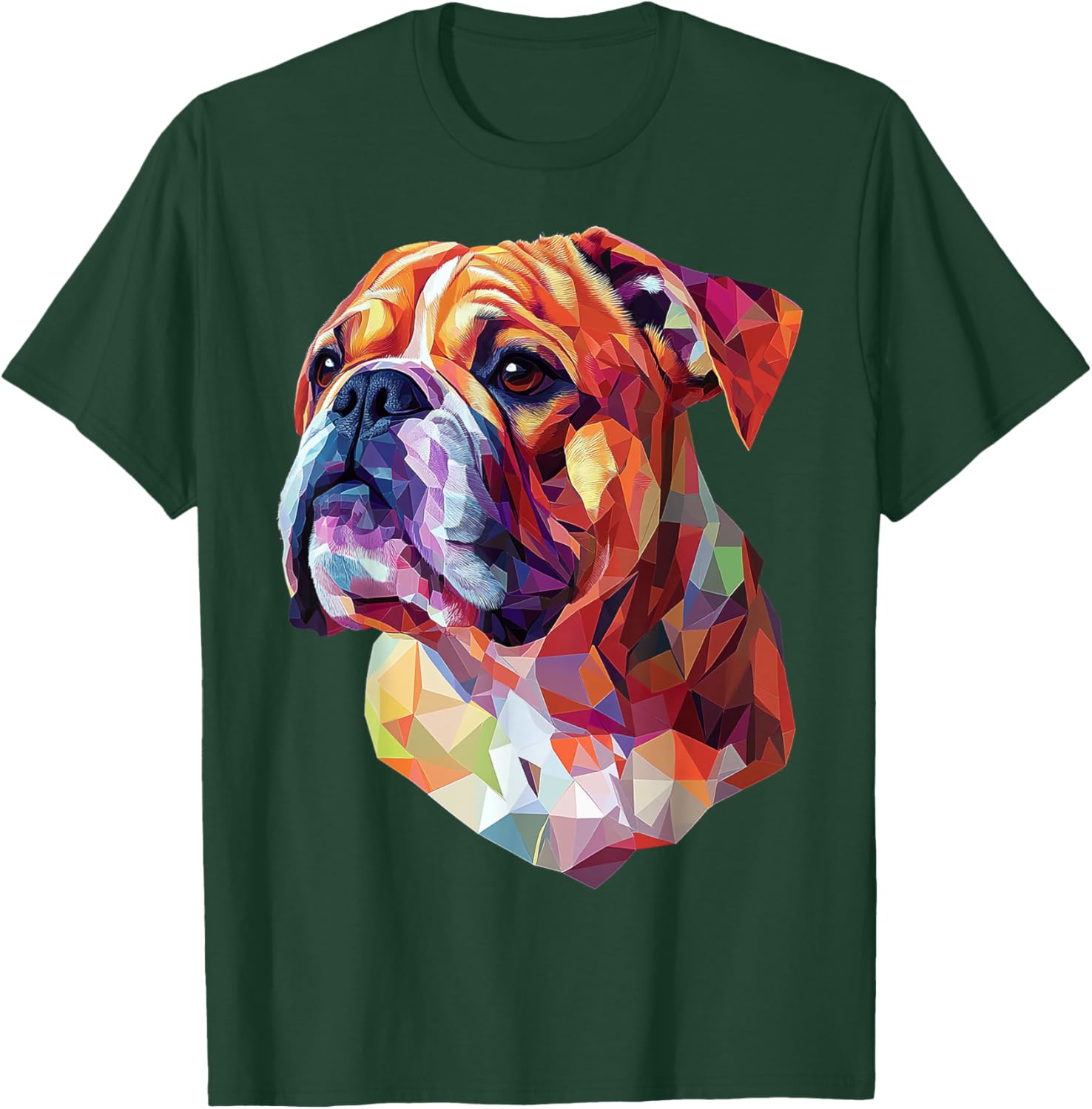 Bulldog Dog Graphic Pet Artwork Bulldog T-Shirt - T-Shirt | Forest