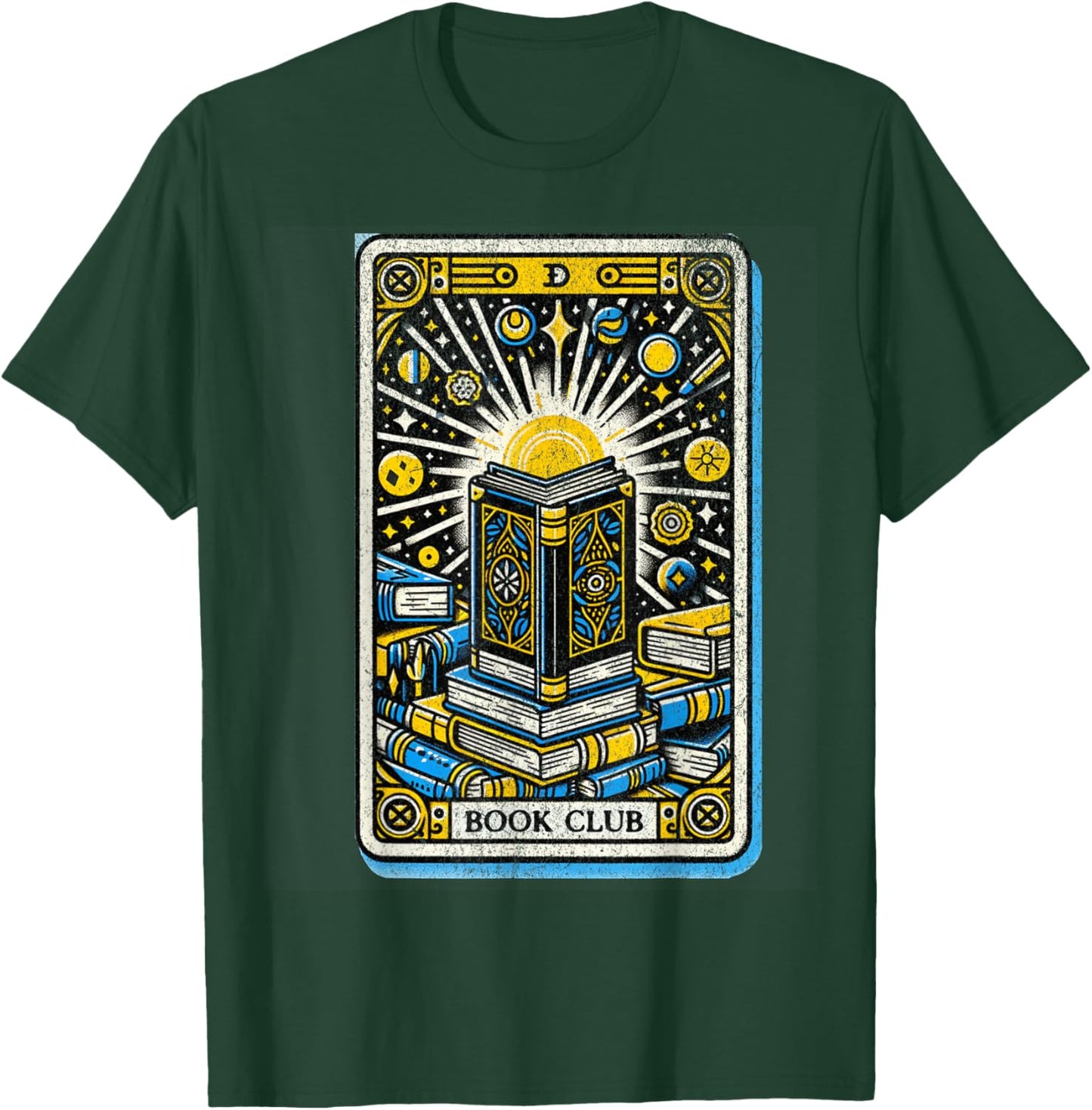 Vintage Book Club Tarot Card Library Reader Retro Book Lover T-Shirt - T-Shirt | Forest
