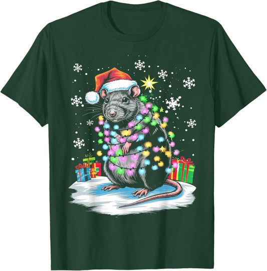 Rat Christmas Light Family T-Shirt - T-Shirt | Forest
