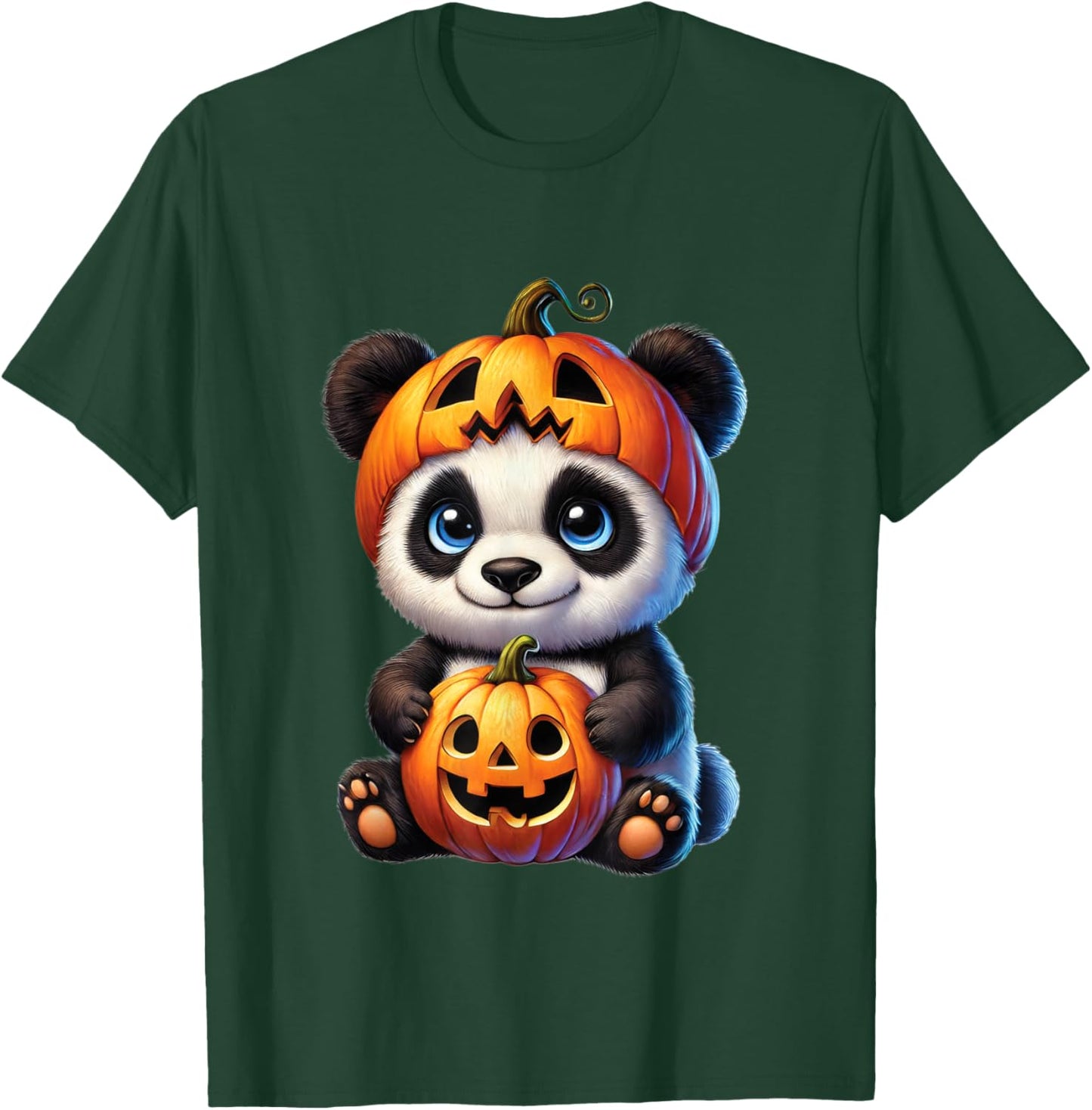 Panda Halloween Panda Pumpkin Halloween Panda Lover T-Shirt - T-Shirt | Forest
