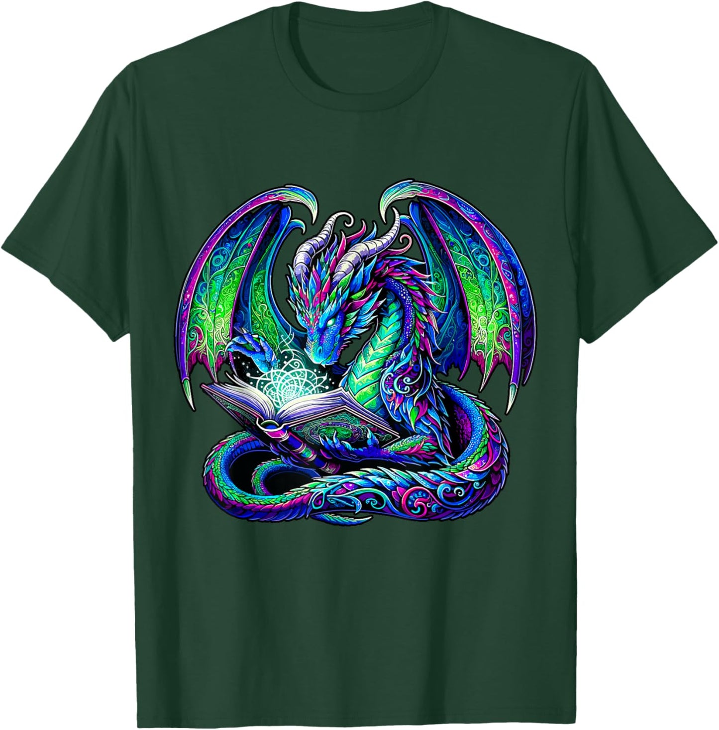 Book Dragon Reading lover T-Shirt - T-Shirt | Forest
