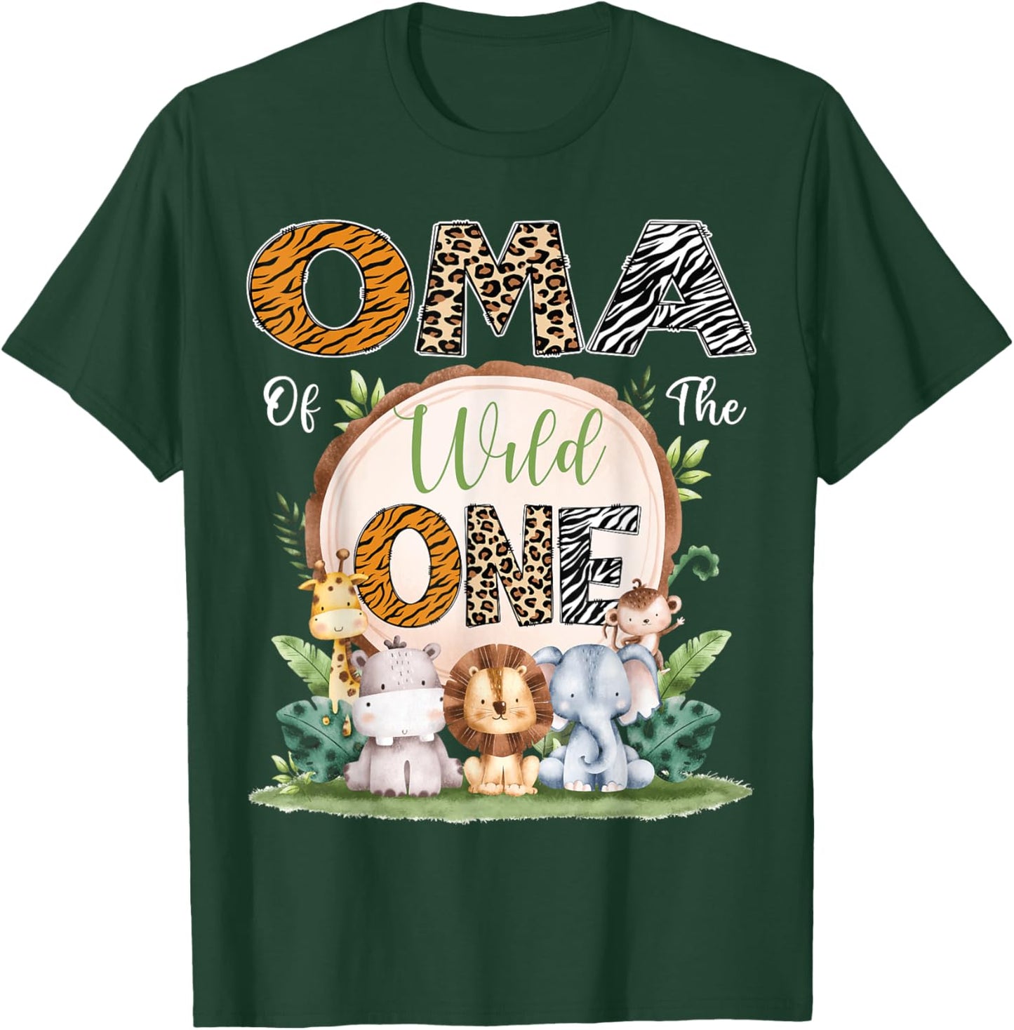 Oma Of The Wild One First Birthday Safari Woodland T-Shirt - T-Shirt | Forest