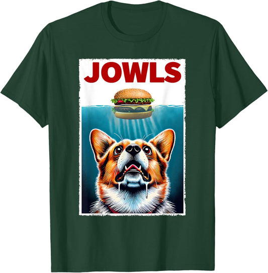 Funny Corgi and Hamburger Parody Jowls Dog Lover T-Shirt - T-Shirt | Forest