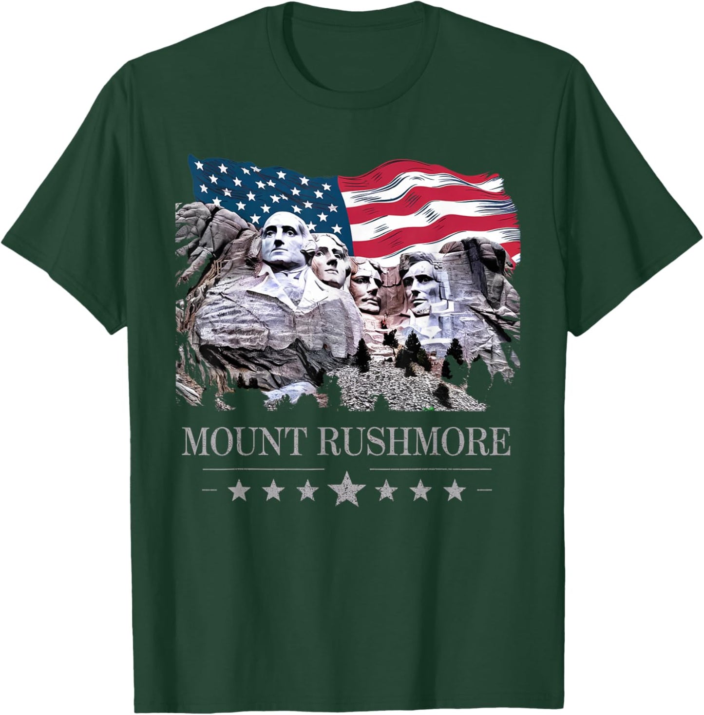 Mount Mt Rushmore South Dakota Souvenir USA Adventure Lover T-Shirt - T-Shirt | Forest