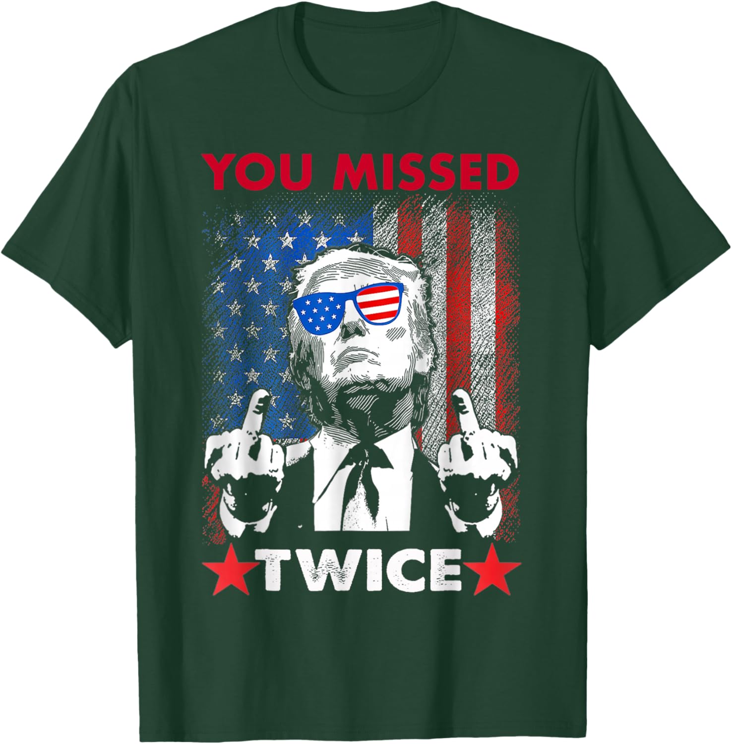 Trump Assassination Attempt Trump 2024 You Missed Twice T-Shirt - T-Shirt | Forest
