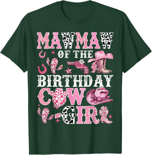 Mawmaw Of The Birthday Cow-Girl Rodeo Cow Girl Birthday T-Shirt - T-Shirt | Forest
