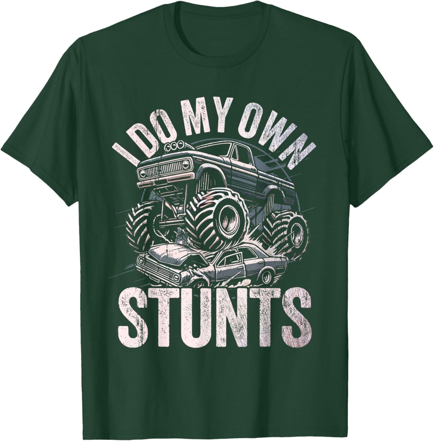 I do my own stunts Funny Monster truck kids T-Shirt - T-Shirt | Forest