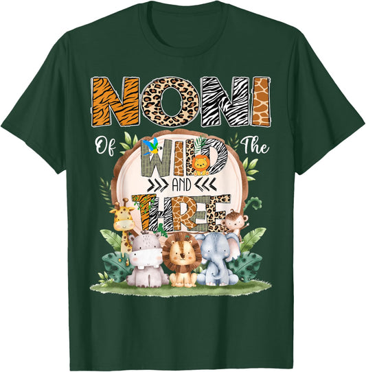 Noni Of The Wild Three 3Rd Birthday Safari Jungle Woodland T-Shirt - T-Shirt | Forest