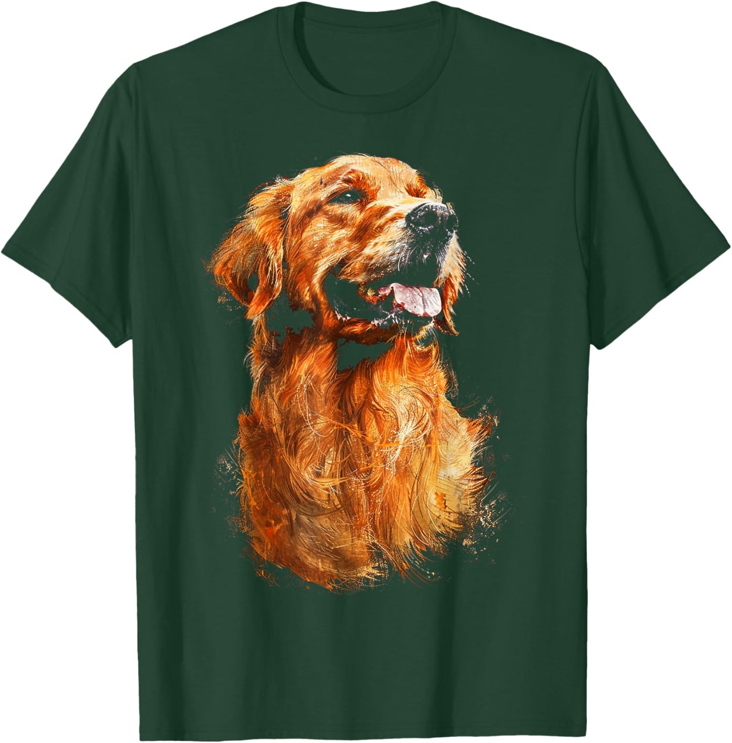 Golden Retriever Dog Graphic Pet Artwork Golden Retriever Men Women Kids T-Shirt - T-Shirt | Forest