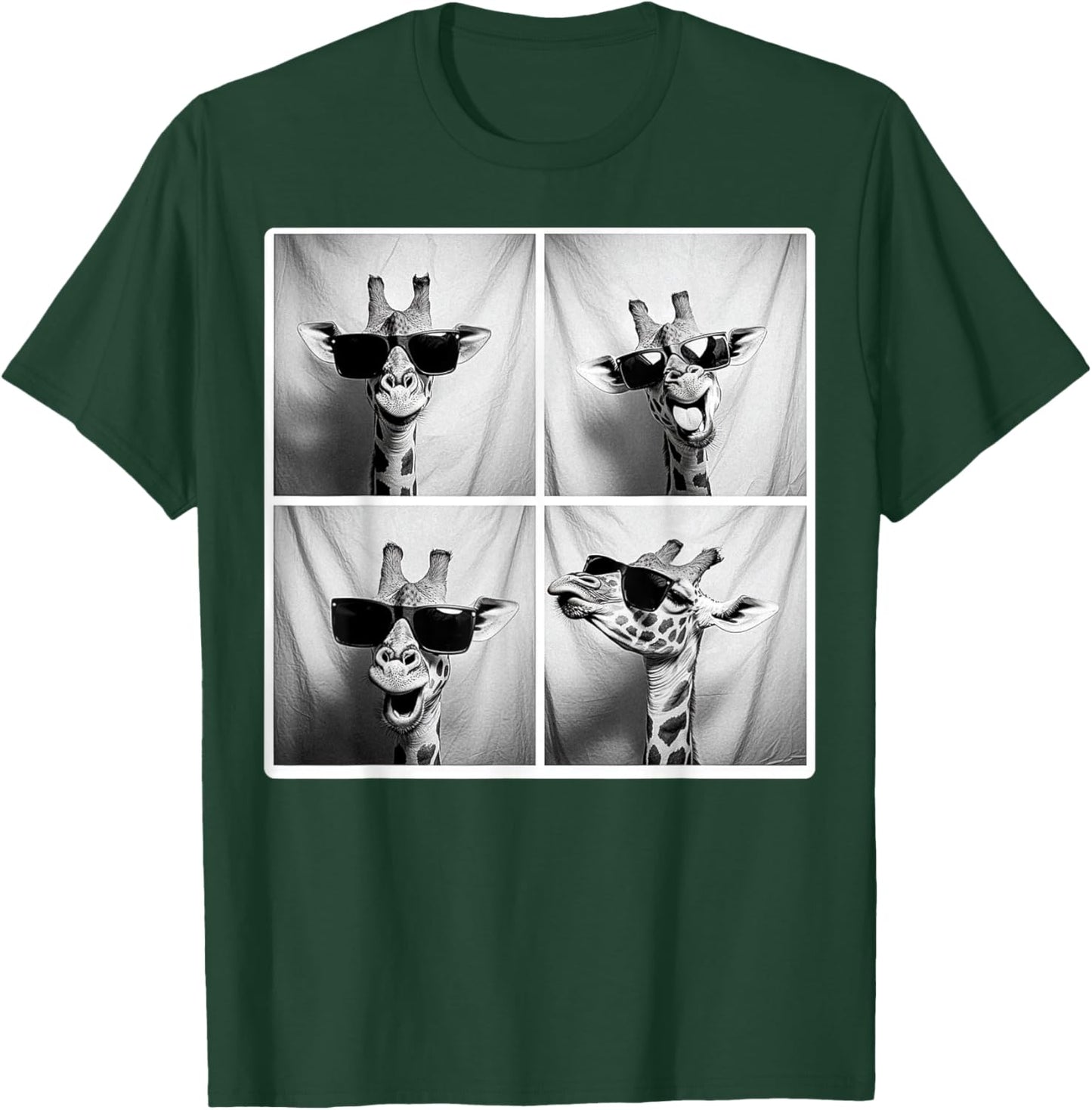 Giraffe Wearing Sunglasses Funny Photobooth Safari Selfie T-Shirt - T-Shirt | Forest