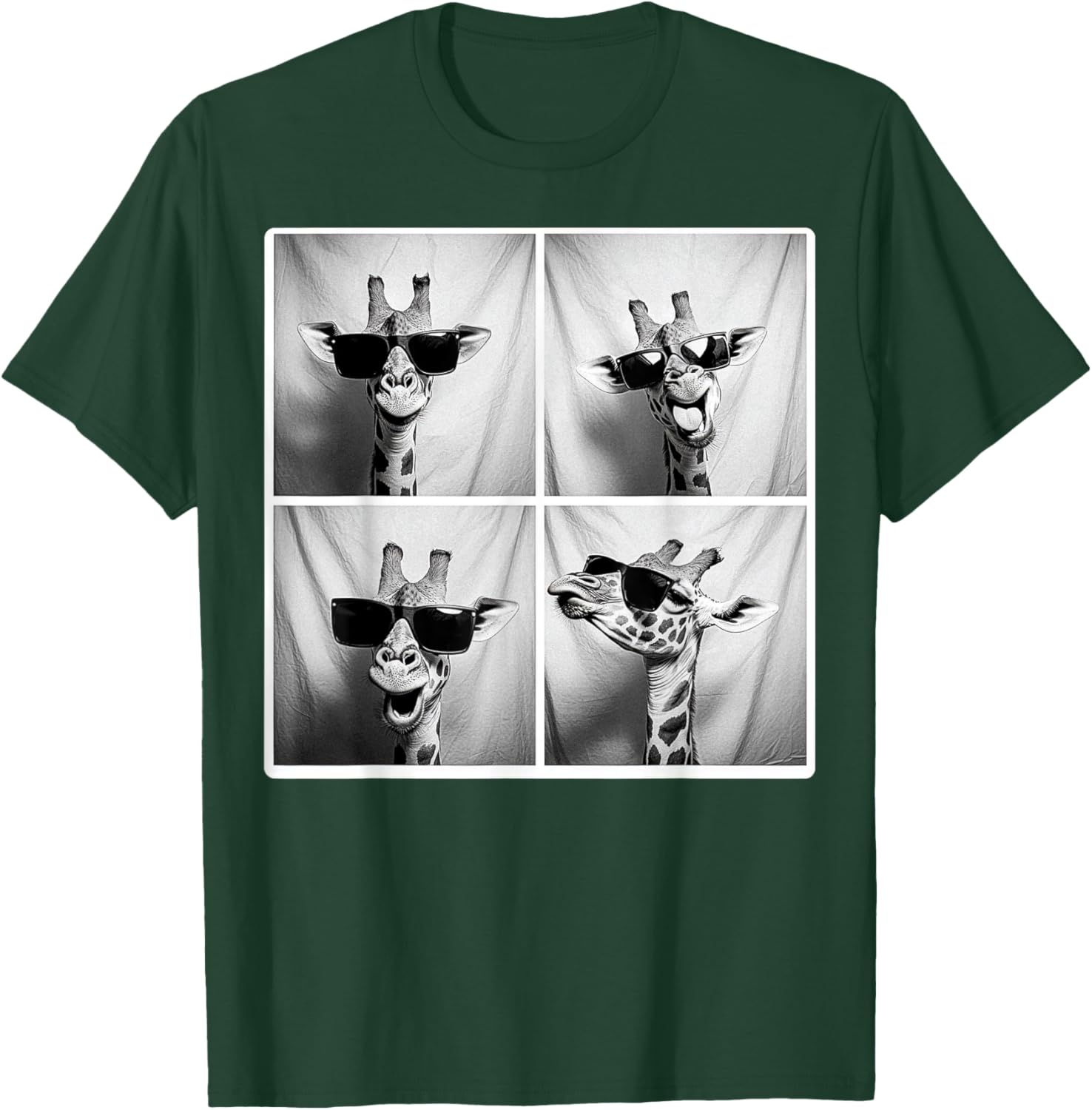Giraffe Wearing Sunglasses Funny Photobooth Safari Selfie T-Shirt - T-Shirt | Forest