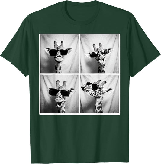 Giraffe Wearing Sunglasses Funny Photobooth Safari Selfie T-Shirt - T-Shirt | Forest