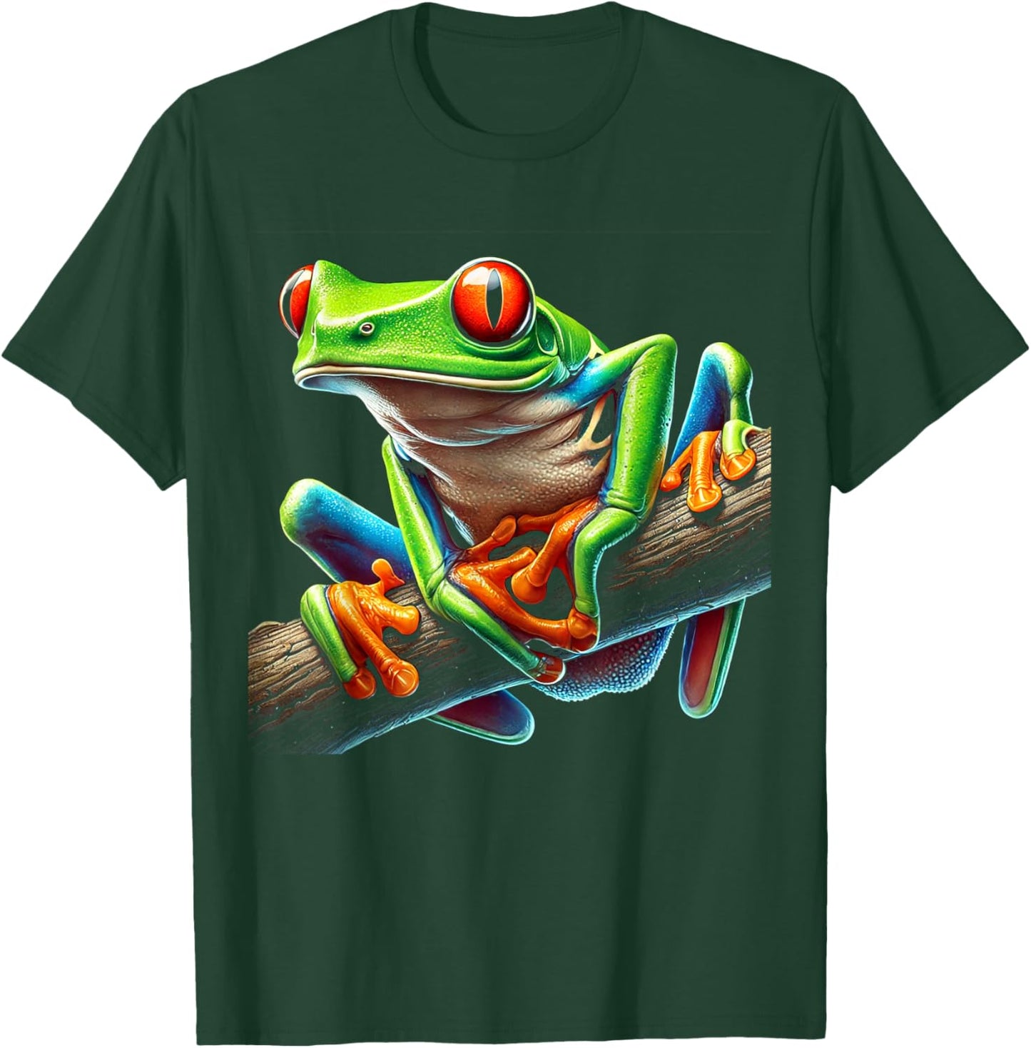 Green Body Red Eyed Tree Frog Rainforest Amphibian T-Shirt - T-Shirt | Forest