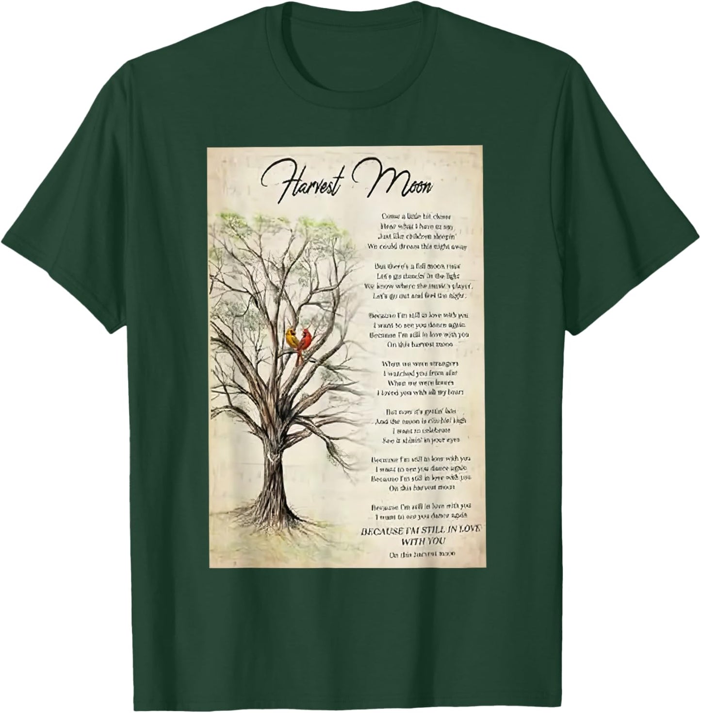 Harvest Moon Lyrics Poster T-Shirt - T-Shirt | Forest