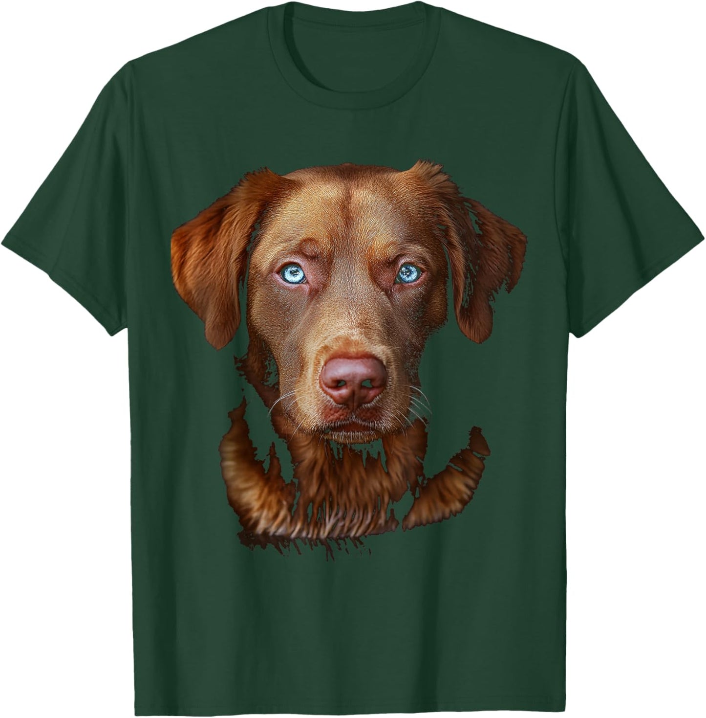 Chesapeake Bay Retriever Dog Motif Pet Art Blue Eyes Women Kids T-Shirt - T-Shirt | Forest