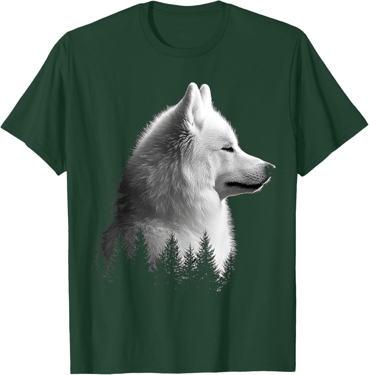 Samoyed Dog Graphic Pet Illustration Samoyed Men Women Kids T-Shirt - T-Shirt | Forest