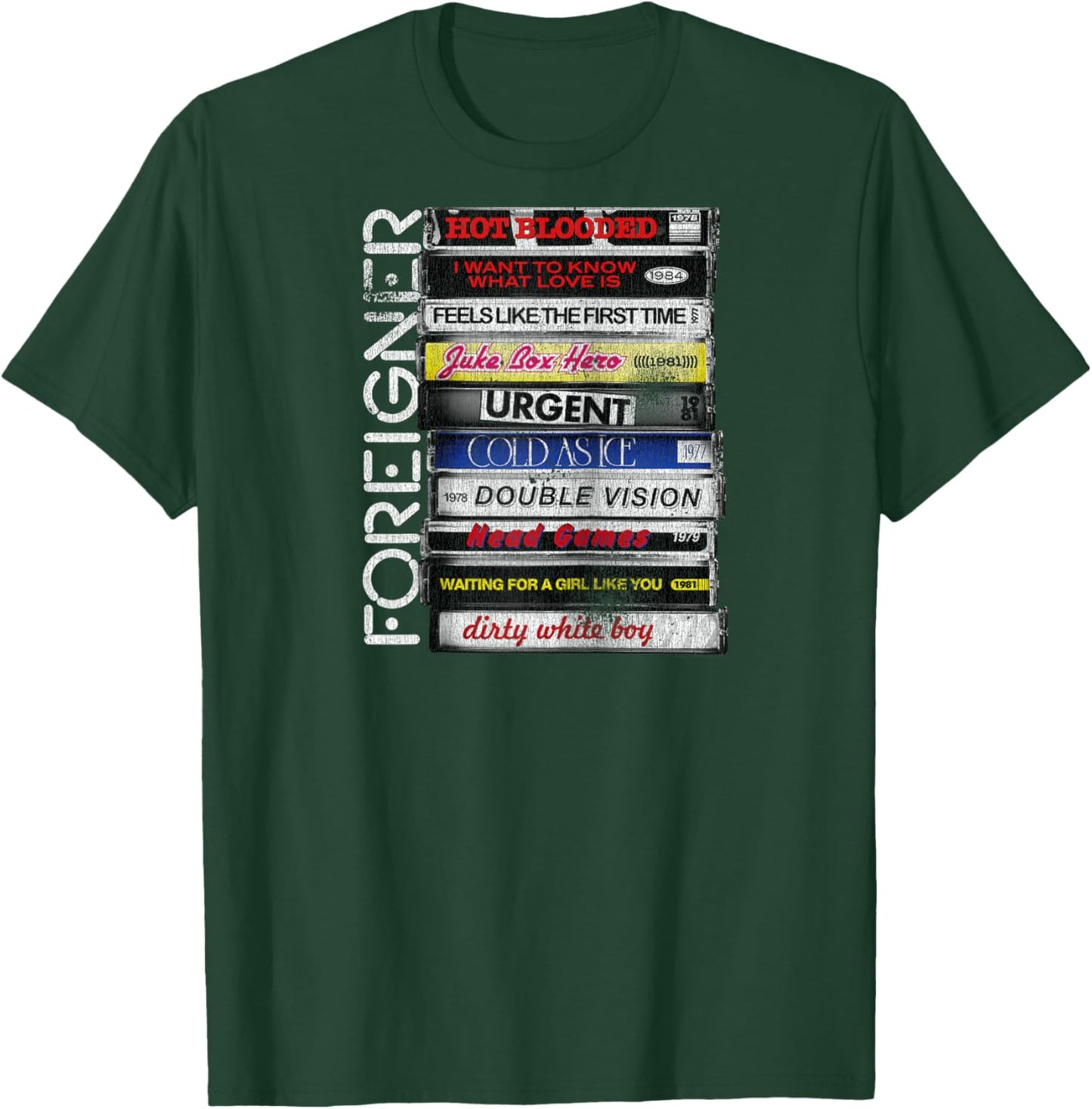 Foreigner Classic Hit Songs 80s Rock Band Raglan Baseball T-Shirt - T-Shirt | Forest