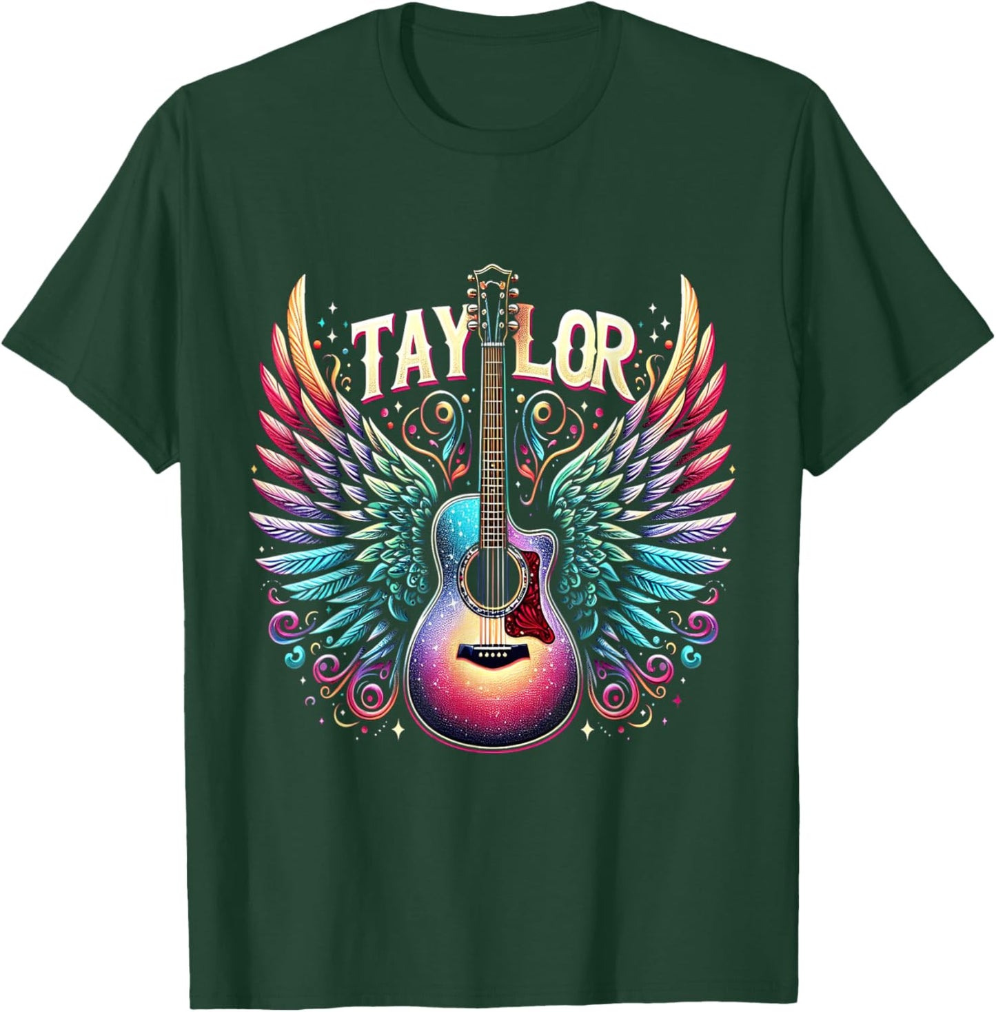 Girl Retro Taylor First Name Personalized Groovy 80's T-Shirt - T-Shirt | Forest