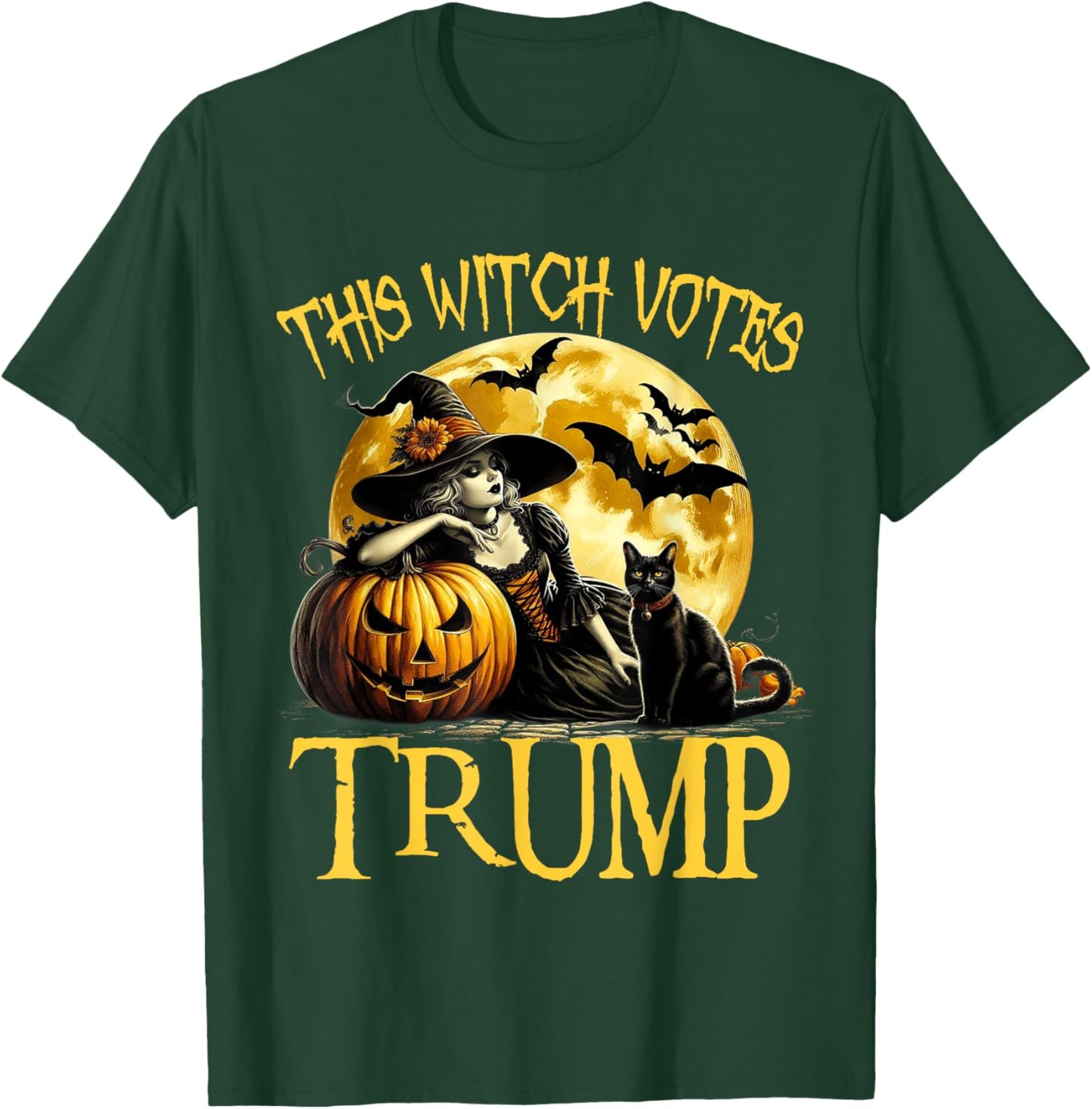 This Witch Votes Trump Halloween Costume Trumpkin Witch T-Shirt - T-Shirt | Forest