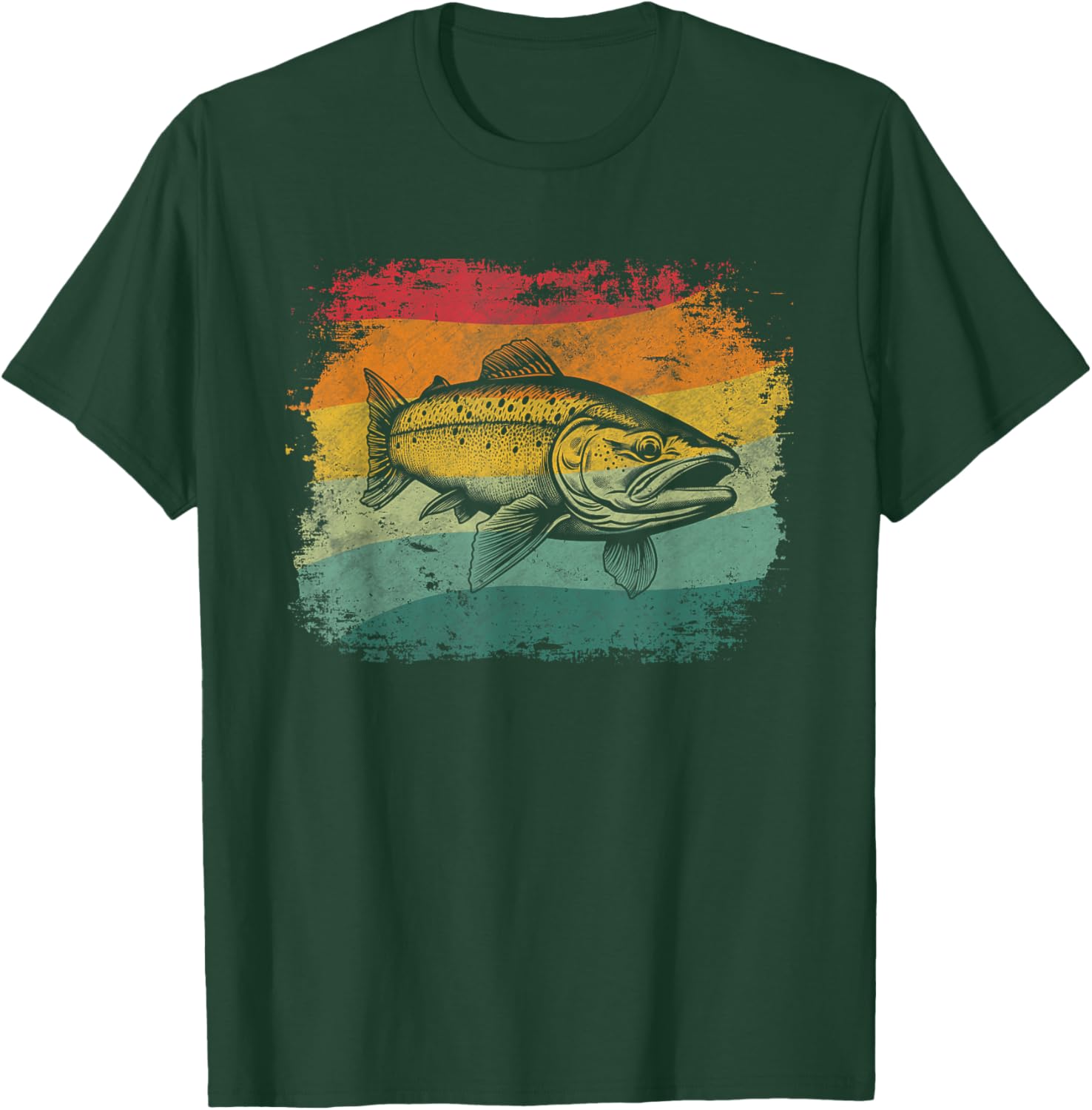 Steelhead Fish Retro Design T-Shirt - T-Shirt | Forest