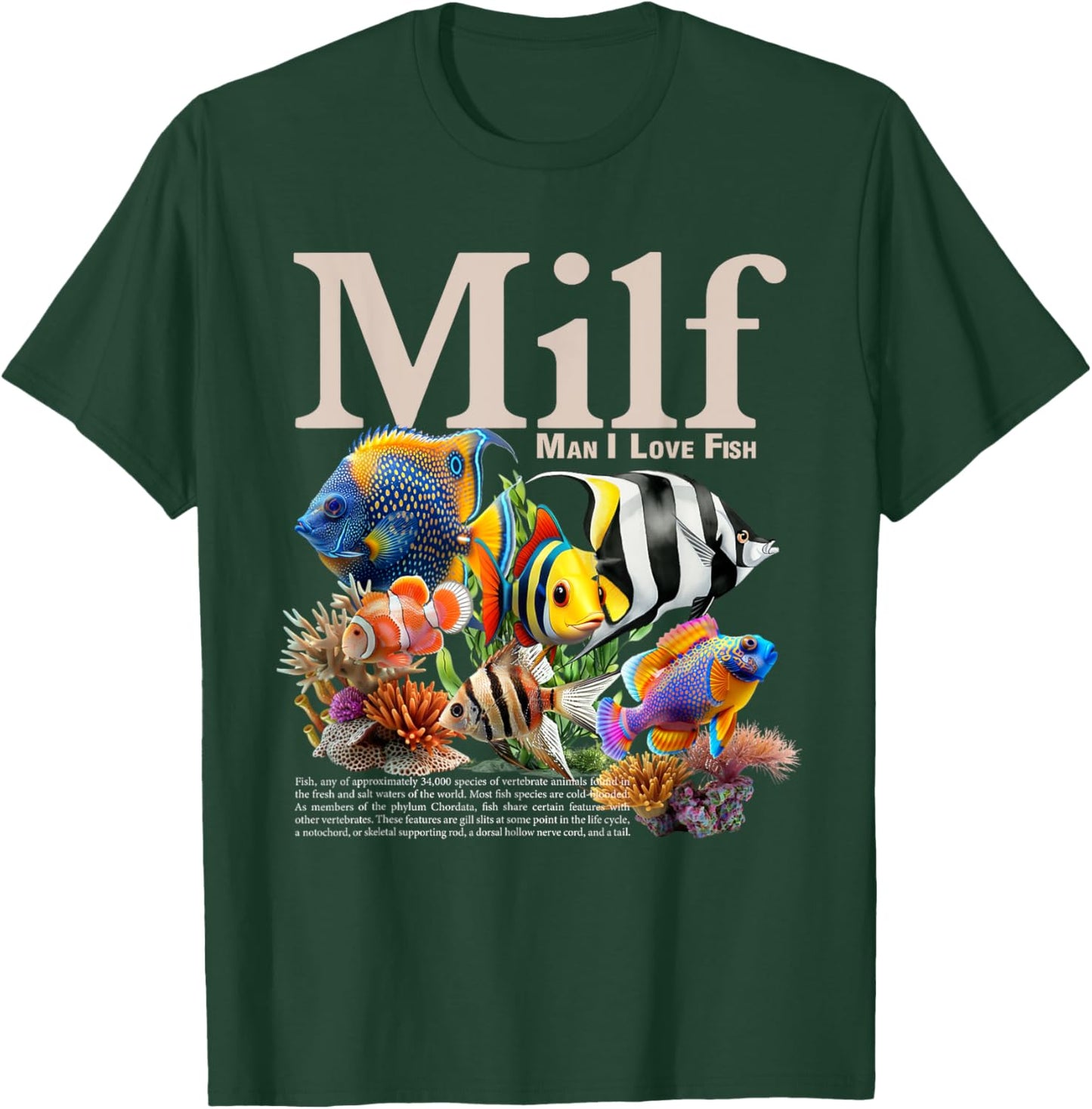 MILF Man I Love Fish Funny Fishing Fisherman Humor Nature T-Shirt - T-Shirt | Forest