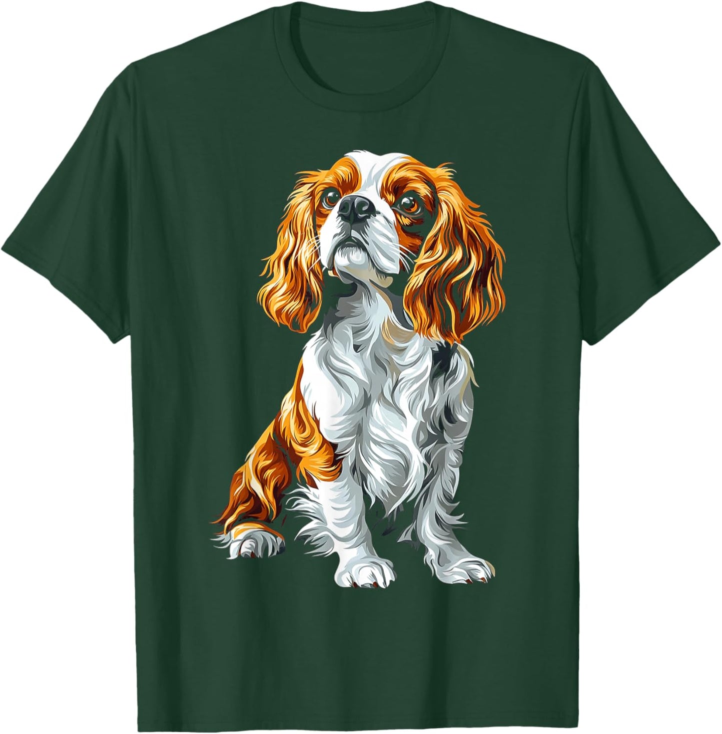 Cavalier King Charles Spaniel Dog Graphic Pet Artwork Men Women Kids T-Shirt - T-Shirt | Forest