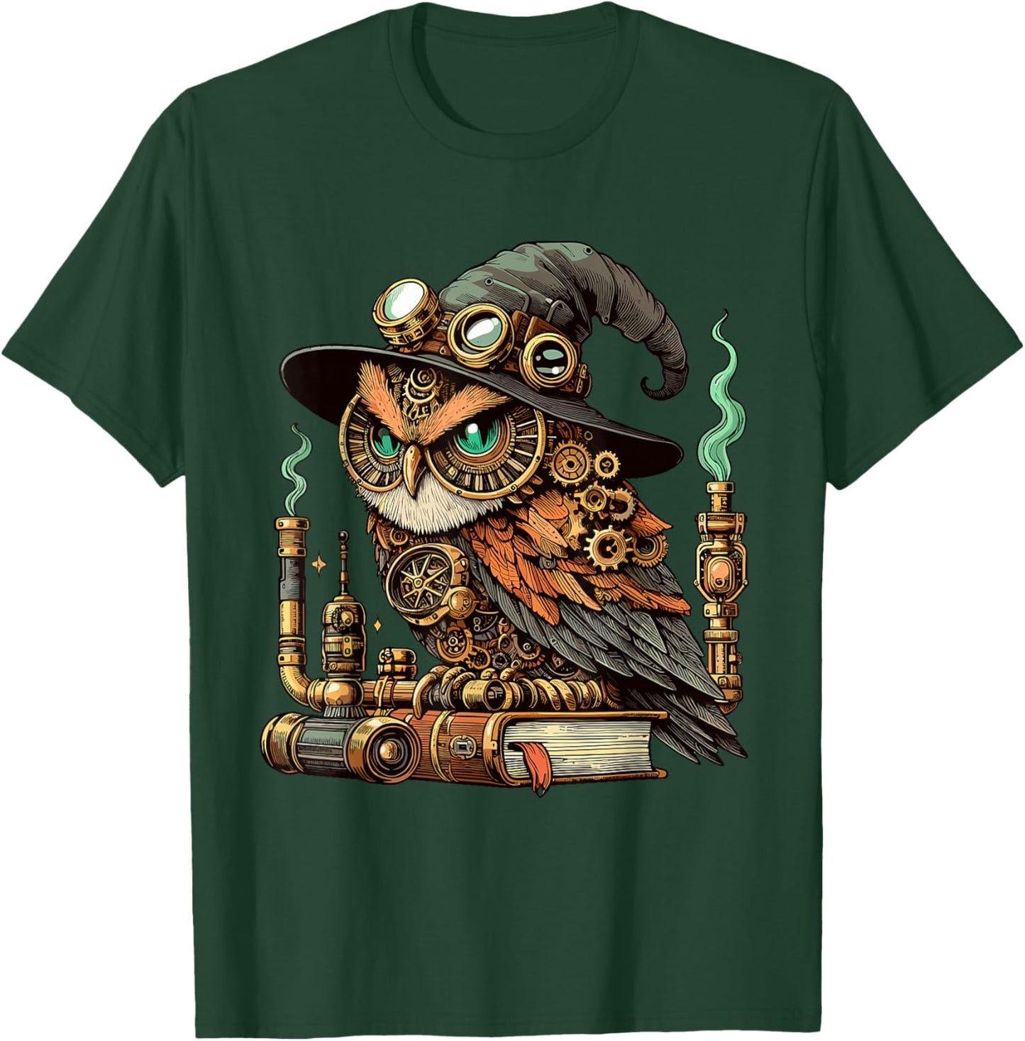 Steampunk Owl T-Shirt - T-Shirt | Forest