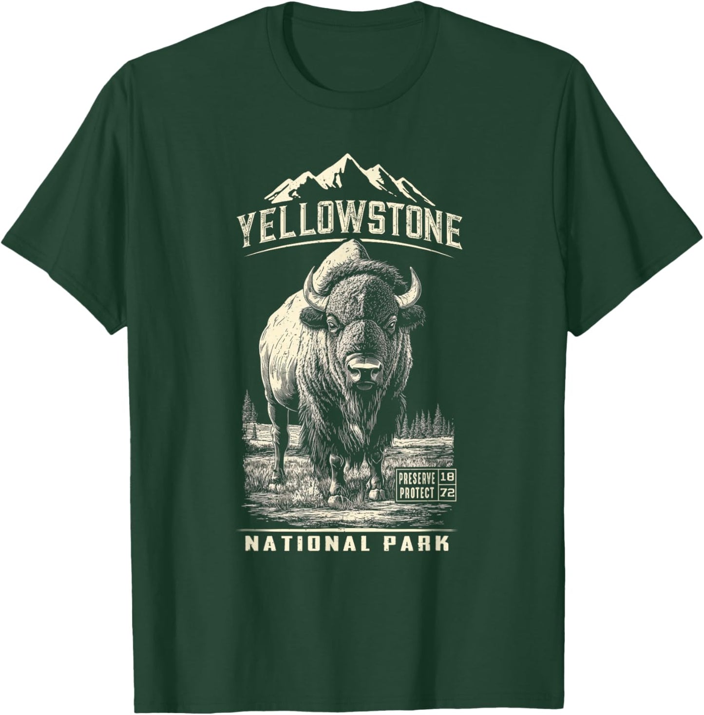 Buffalo American Bison Yellowstone National Park T-Shirt - T-Shirt | Forest