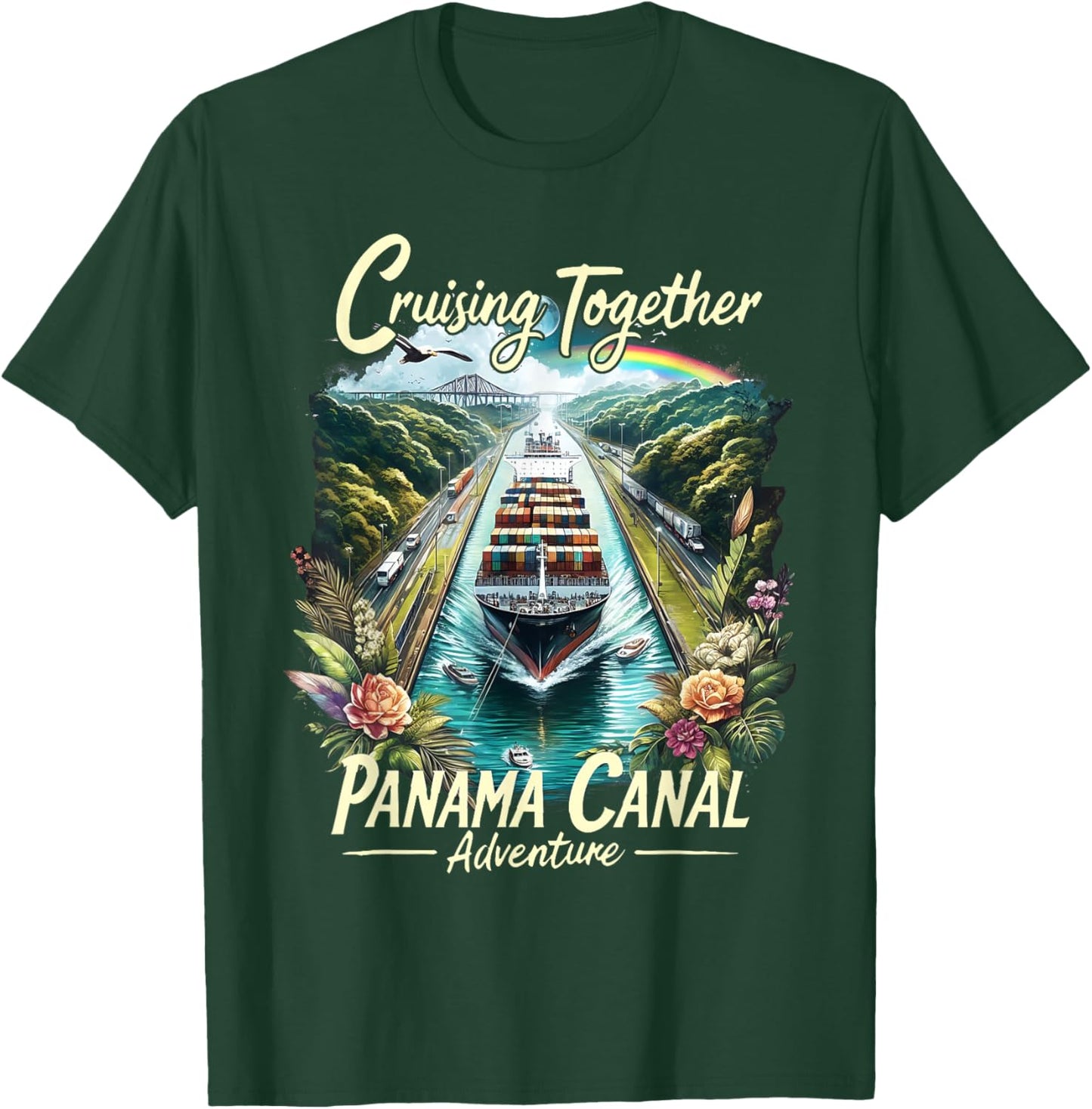 Panama Canal Panama Trip Cruising Family -Kids Black Small T-Shirt - T-Shirt | Forest