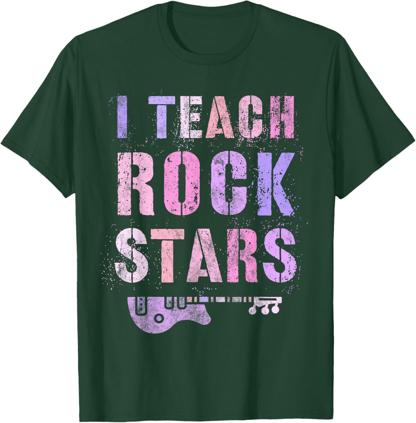 Rockin' I TEACH ROCKSTARS Educational ABCD My Music Teacher T-Shirt - T-Shirt | Forest