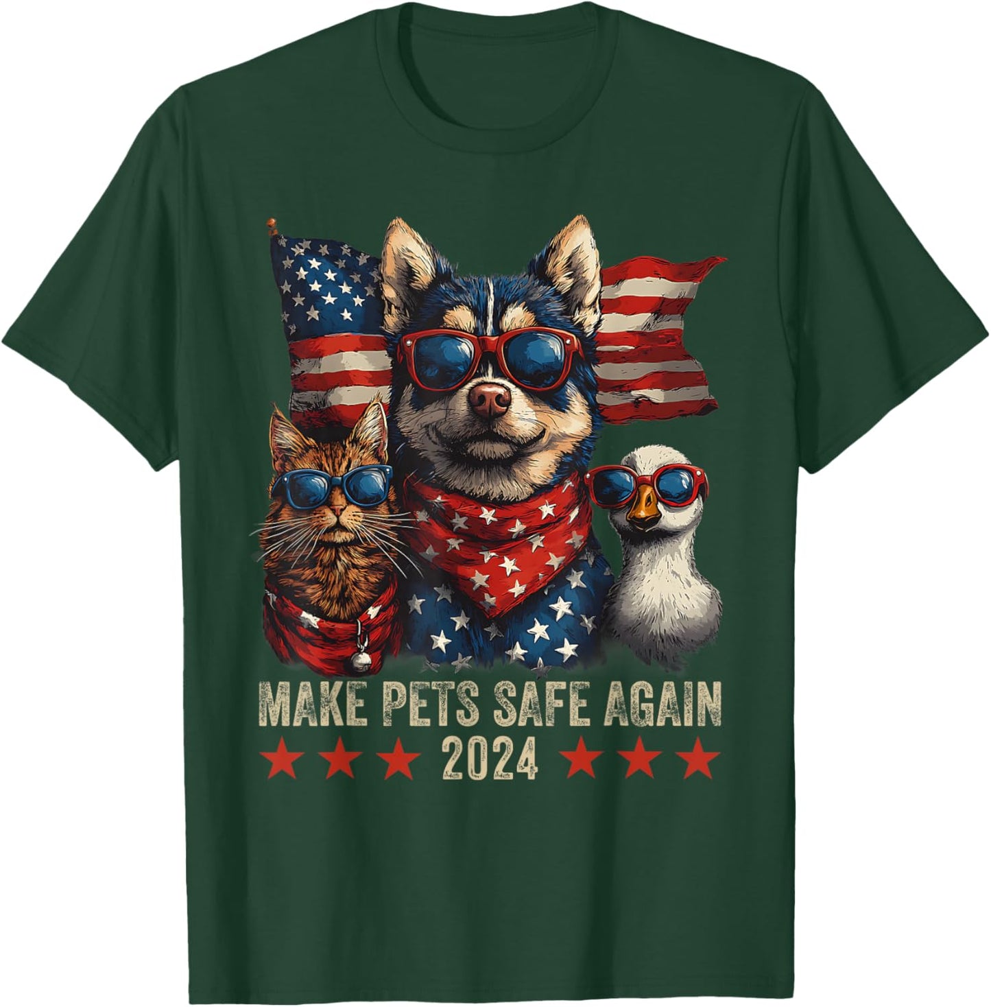 Make Pets Safe Again Trump 2024 Save Our Pets T-Shirt - T-Shirt | Forest